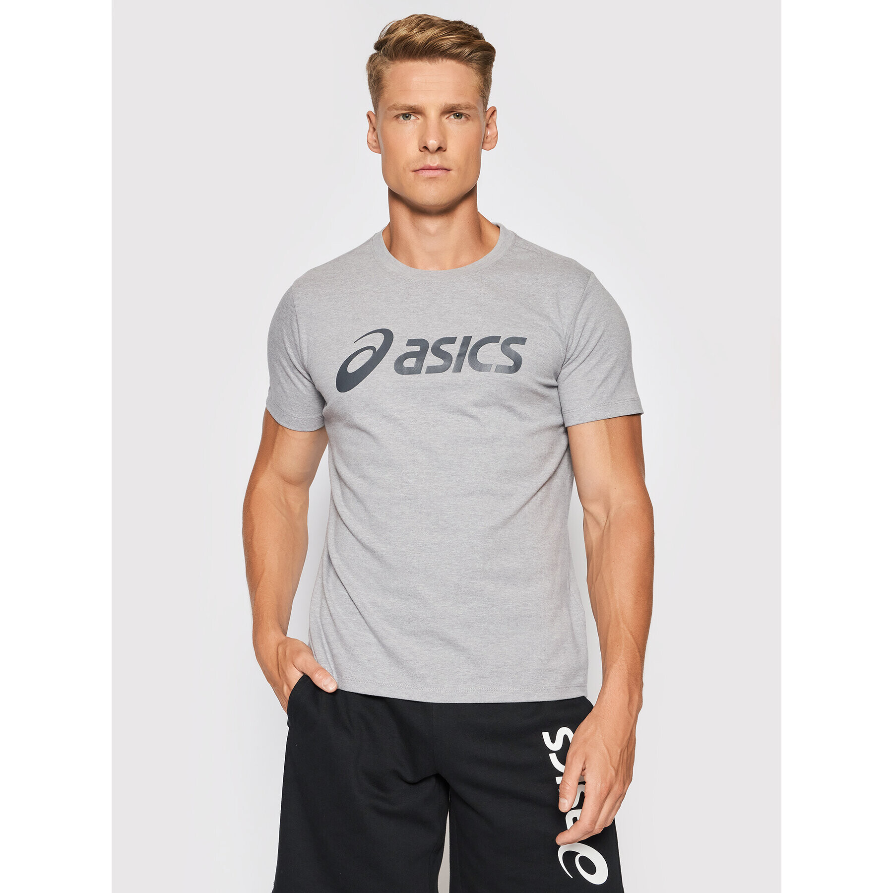 Asics Тишърт Big Logo 2031A978 Сив Regular Fit - Pepit.bg