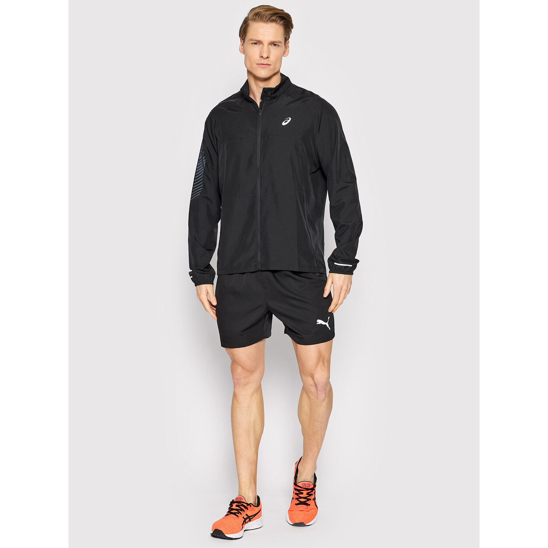 Asics Яке за джогинг Icon 2011B051 Черен Regular Fit - Pepit.bg