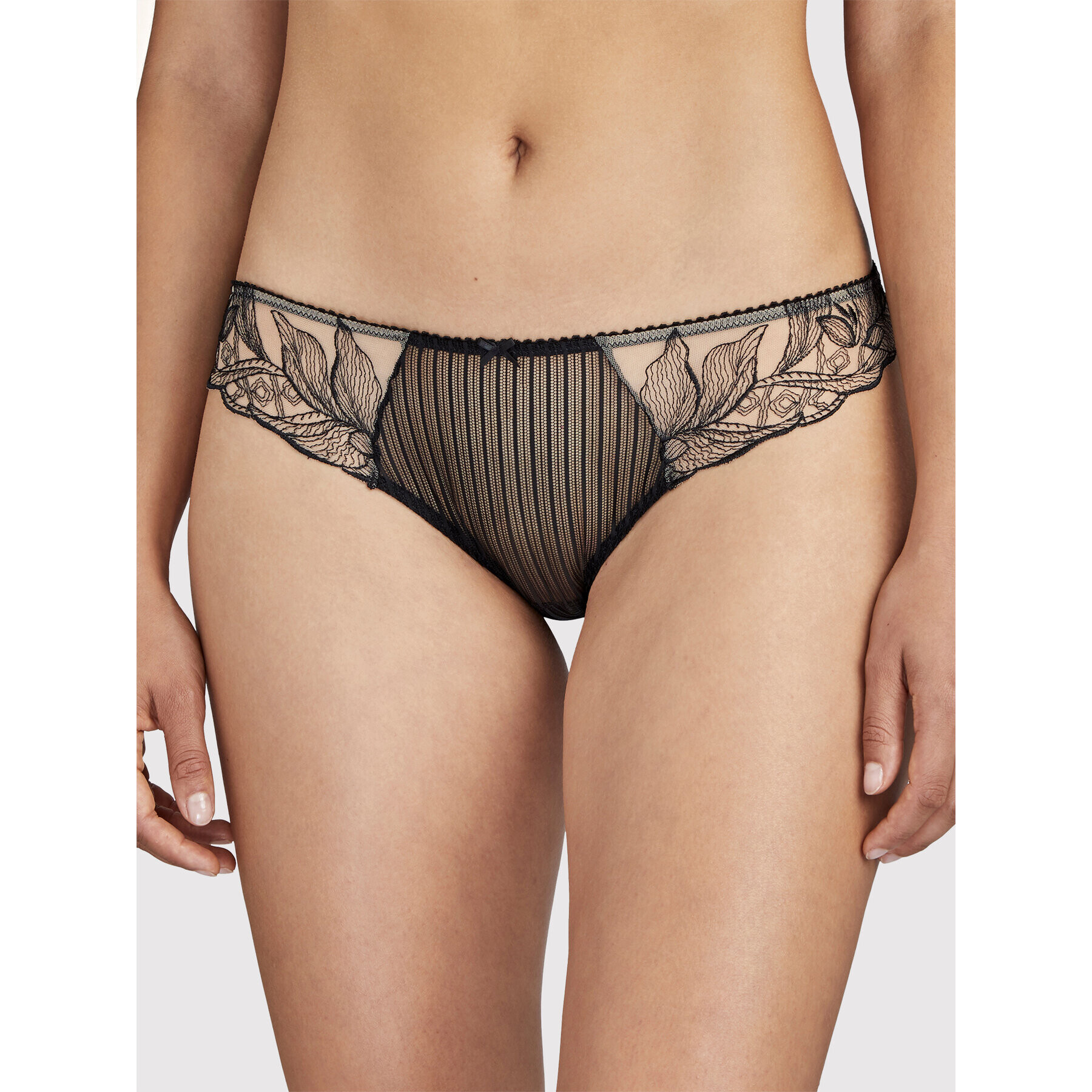 Aubade Класически дамски бикини Fleur De Tattoo TB27 Черен - Pepit.bg