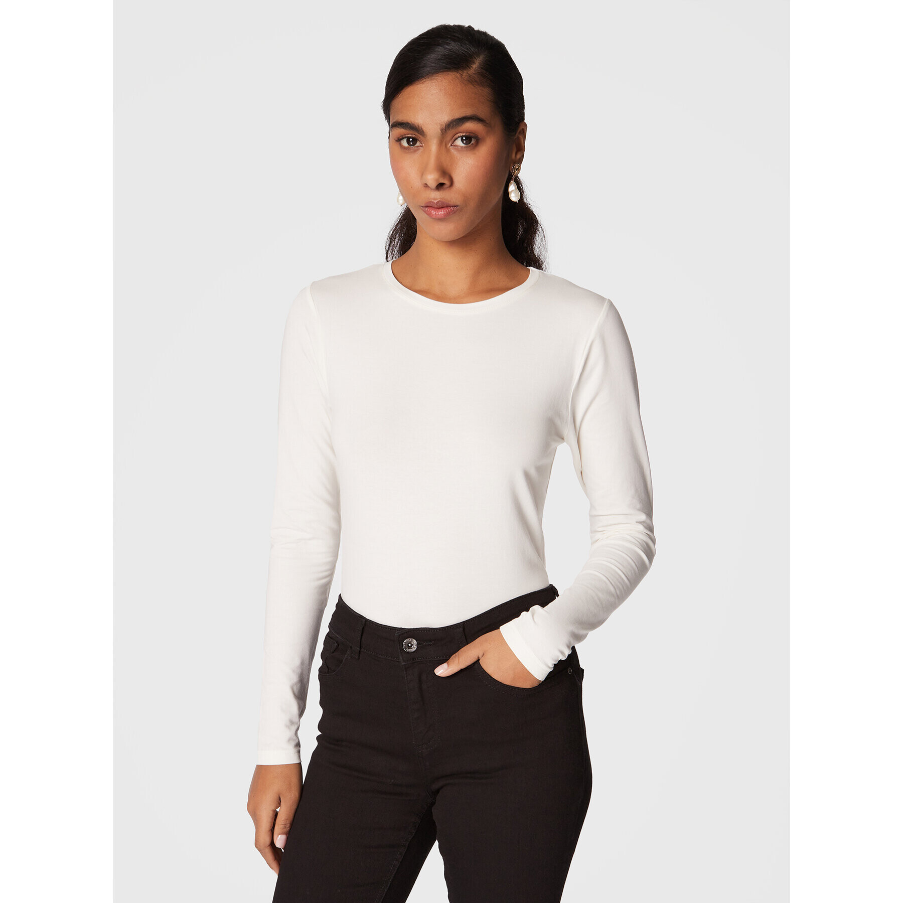 b.young Блуза Pamila 20807594 Екрю Slim Fit - Pepit.bg