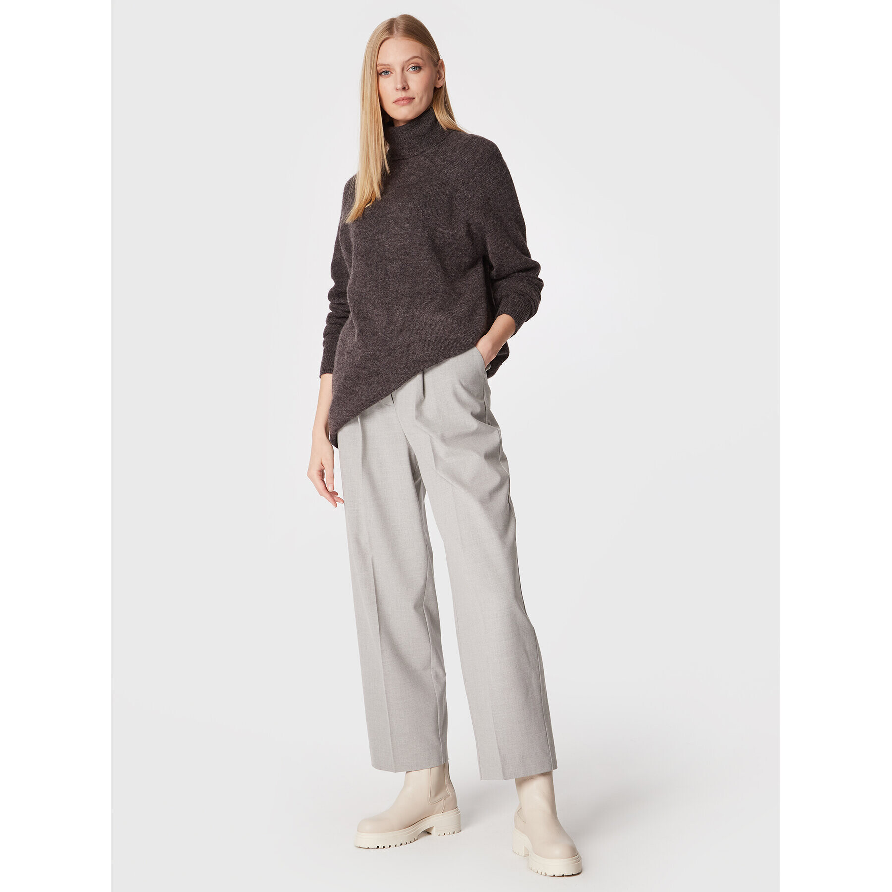b.young Поло Byomina 20812246 Сив Relaxed Fit - Pepit.bg
