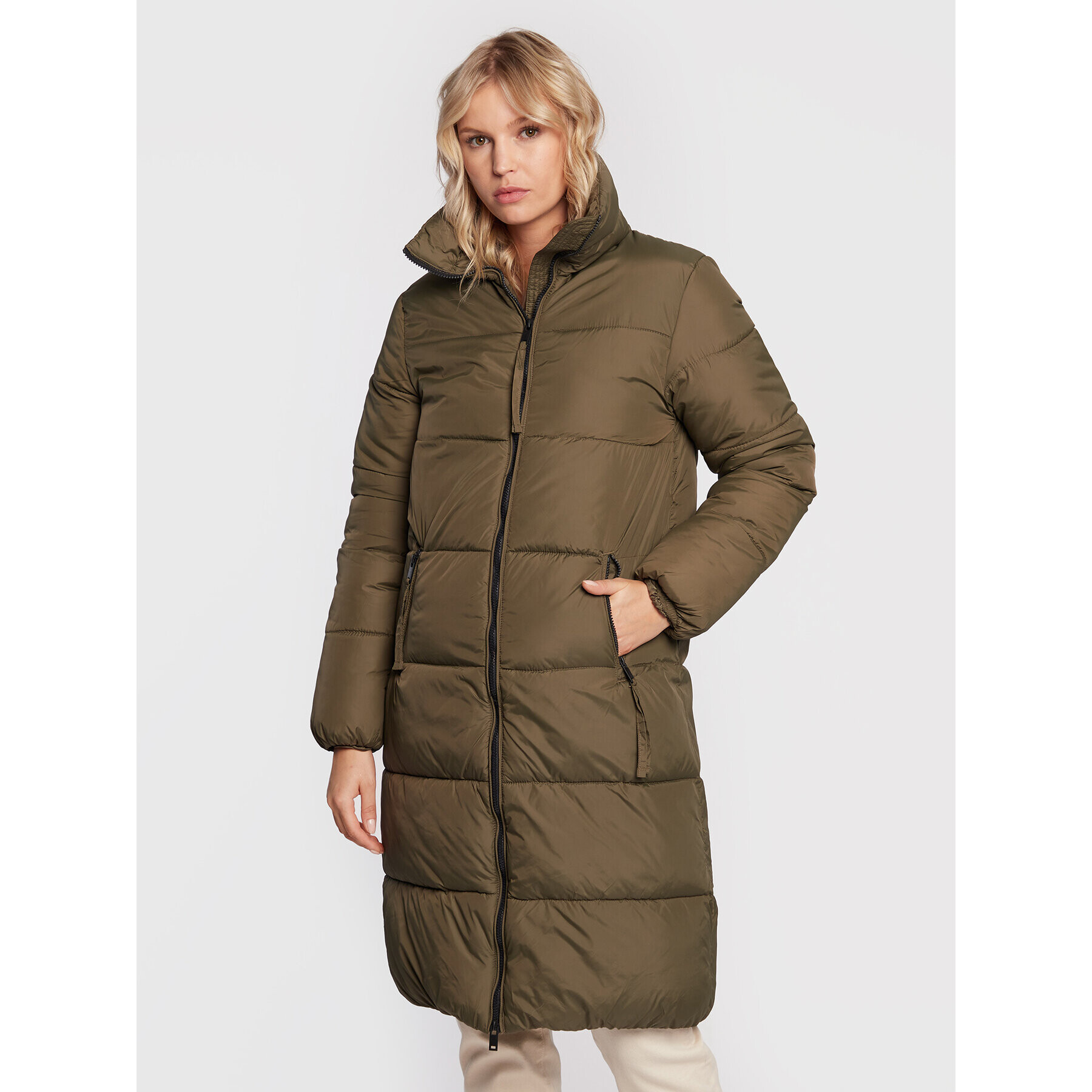 b.young Пухено яке Bybomina 20811753 Зелен Regular Fit - Pepit.bg