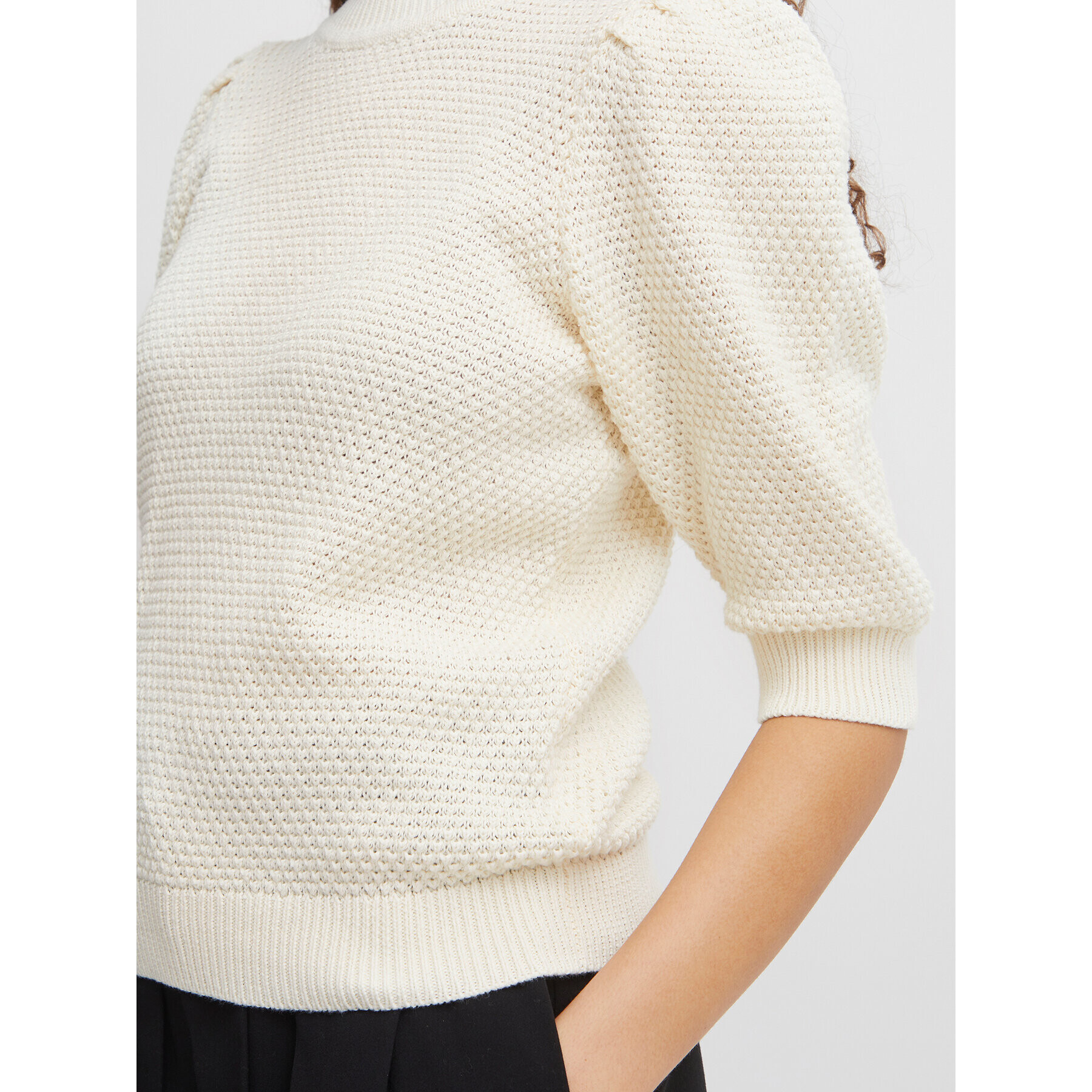 b.young Пуловер 20811028 Екрю Regular Fit - Pepit.bg