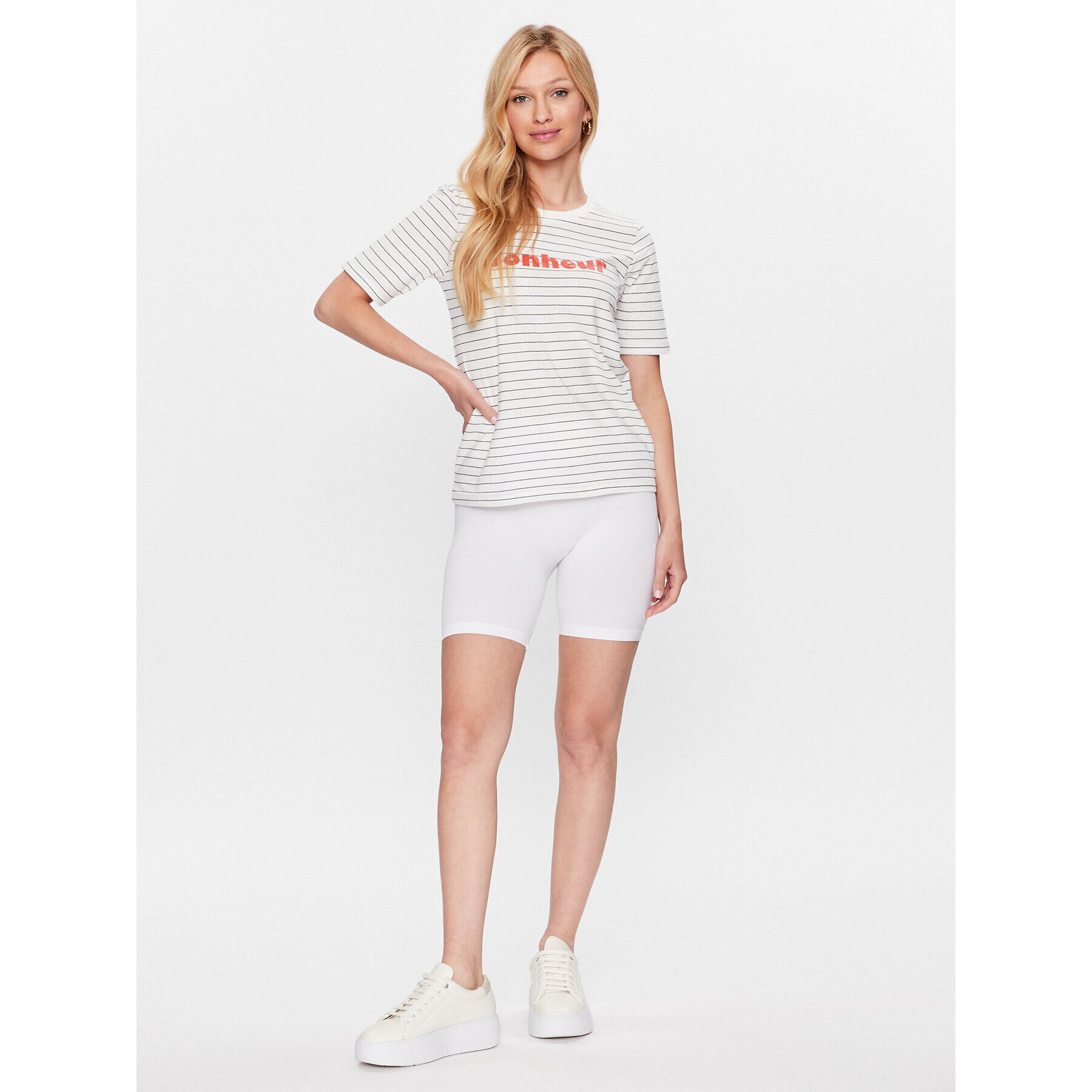 b.young Спортни шорти 20807917 Бял Slim Fit - Pepit.bg