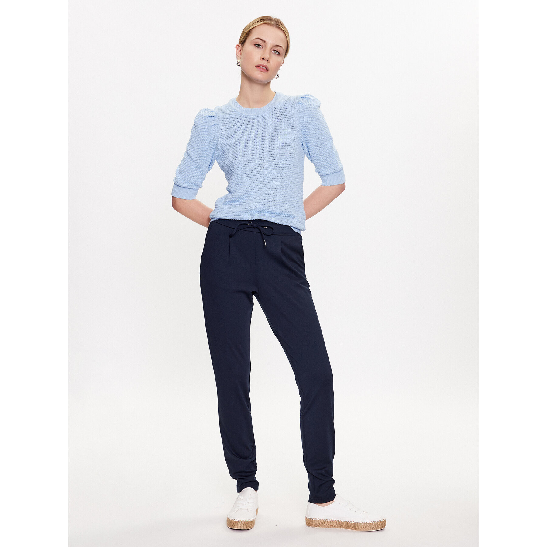 b.young Текстилни панталони 20802203 Тъмносин Slim Fit - Pepit.bg