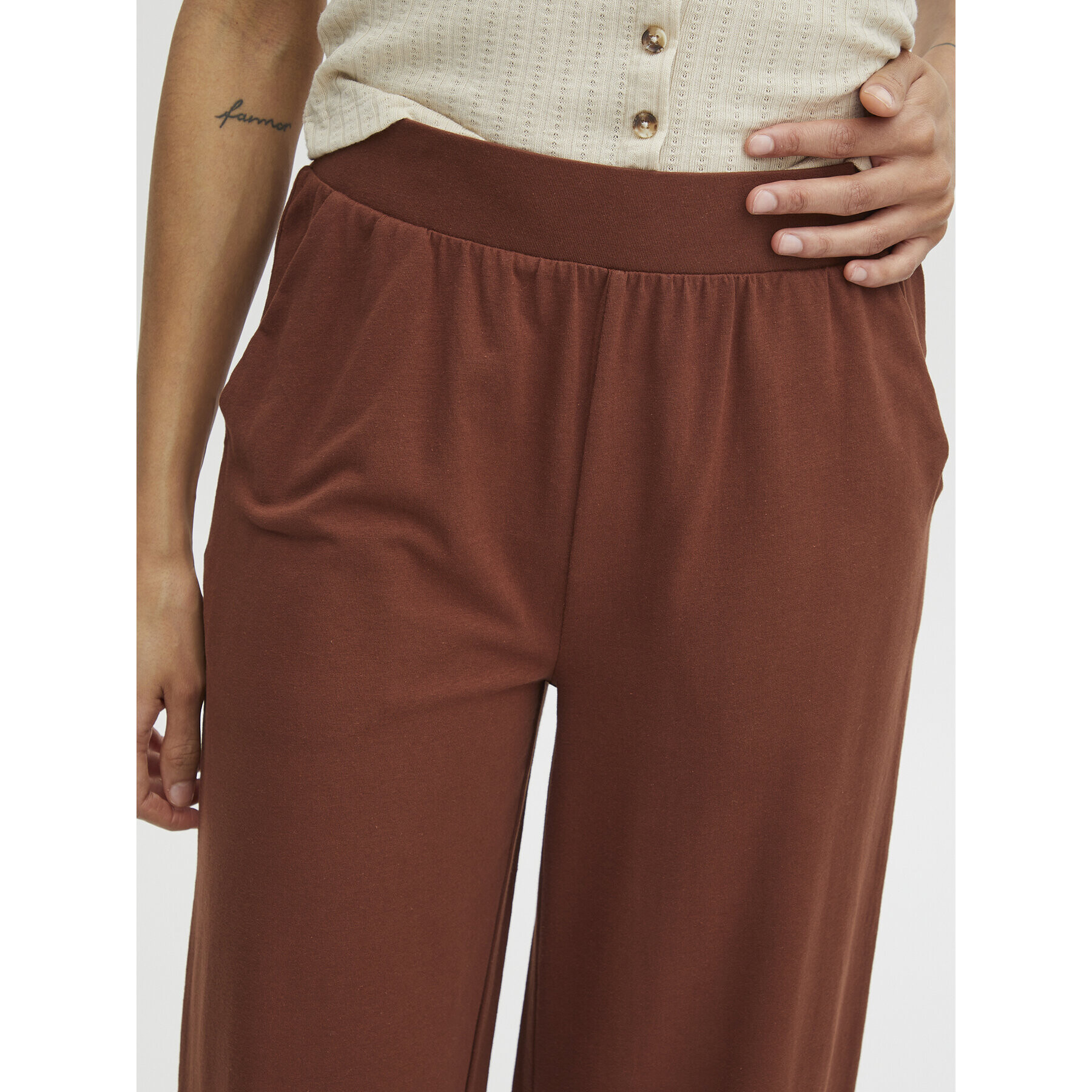 b.young Текстилни панталони 20813280 Кафяв Regular Fit - Pepit.bg