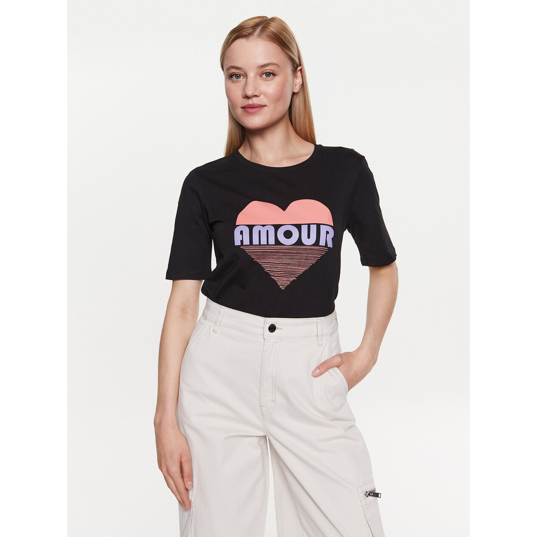 b.young Тишърт 20812839 Черен Regular Fit - Pepit.bg