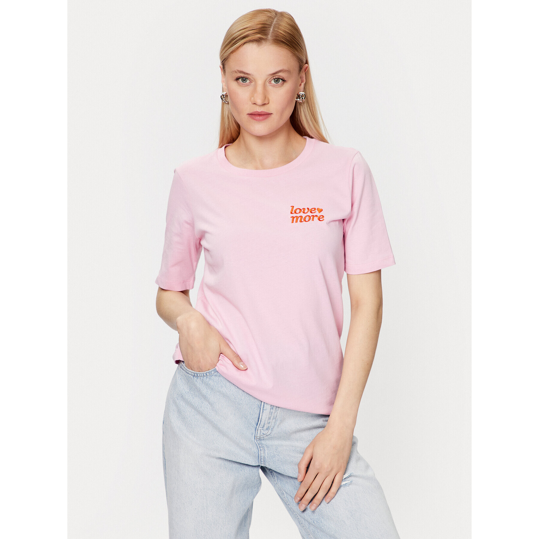 b.young Тишърт 20813337 Розов Regular Fit - Pepit.bg