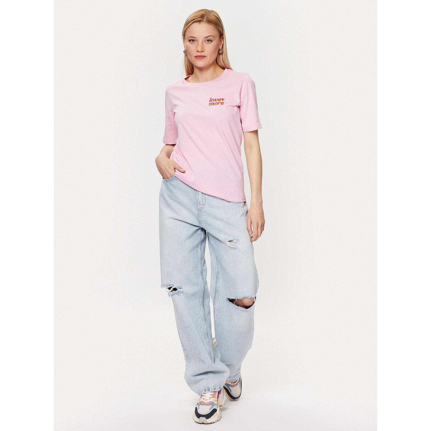 b.young Тишърт 20813337 Розов Regular Fit - Pepit.bg