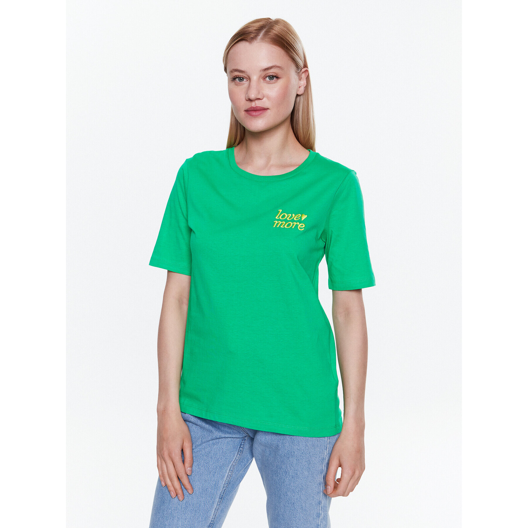 b.young Тишърт 20813337 Зелен Regular Fit - Pepit.bg