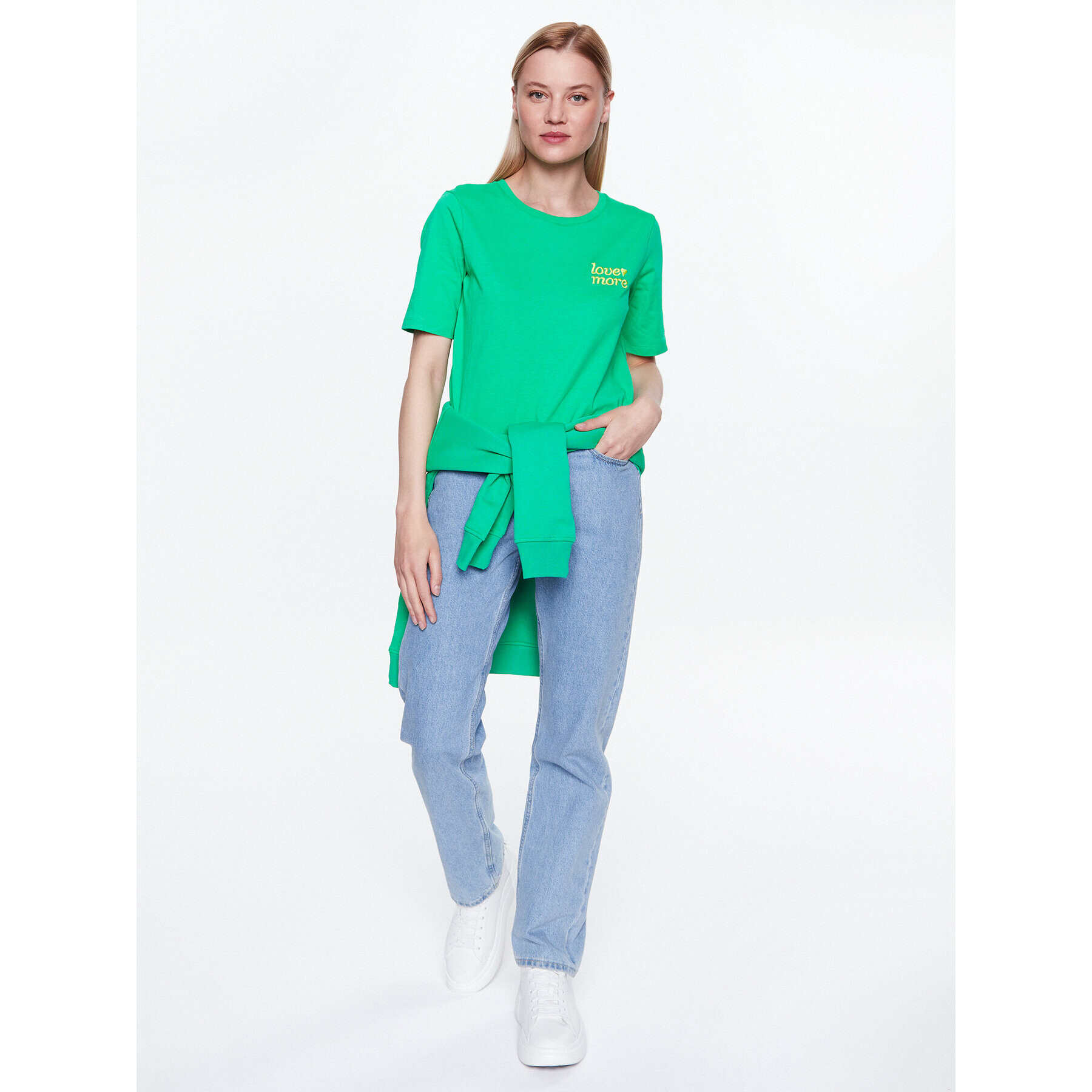 b.young Тишърт 20813337 Зелен Regular Fit - Pepit.bg