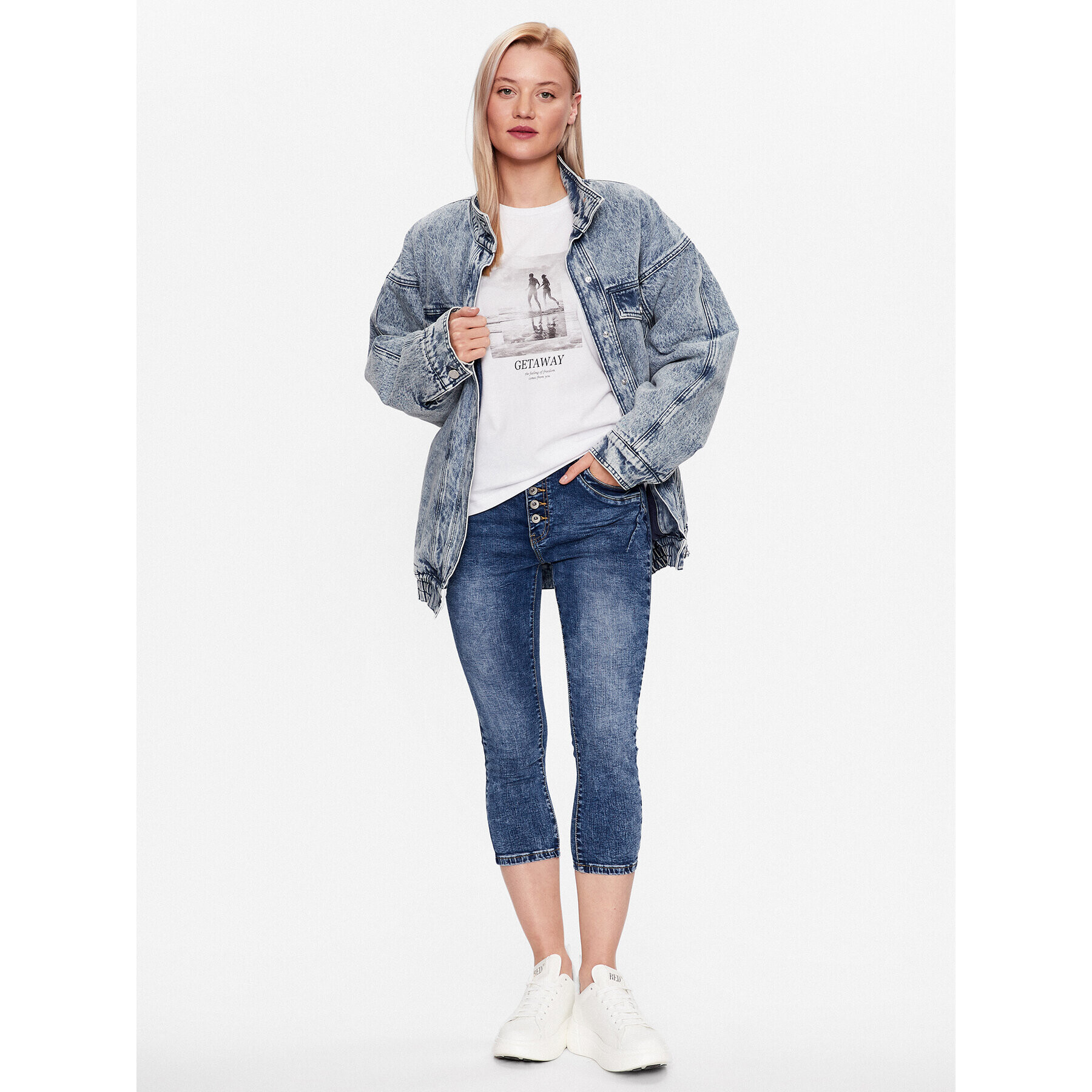 b.young Тишърт Safa 20813322 Бял Regular Fit - Pepit.bg