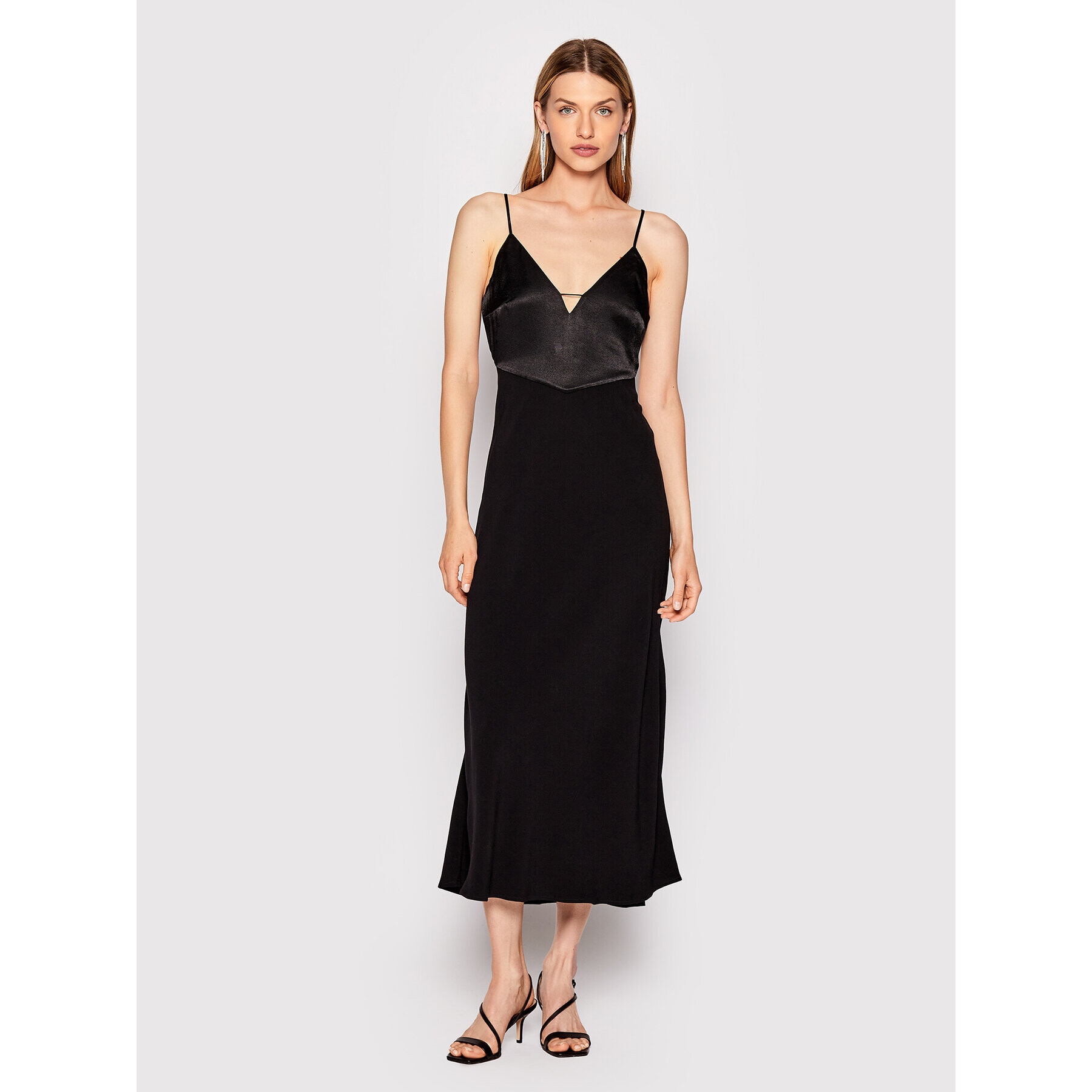 Ba&sh Коктейлна рокля Robe Ninon 1H22NINO Черен Regular Fit - Pepit.bg