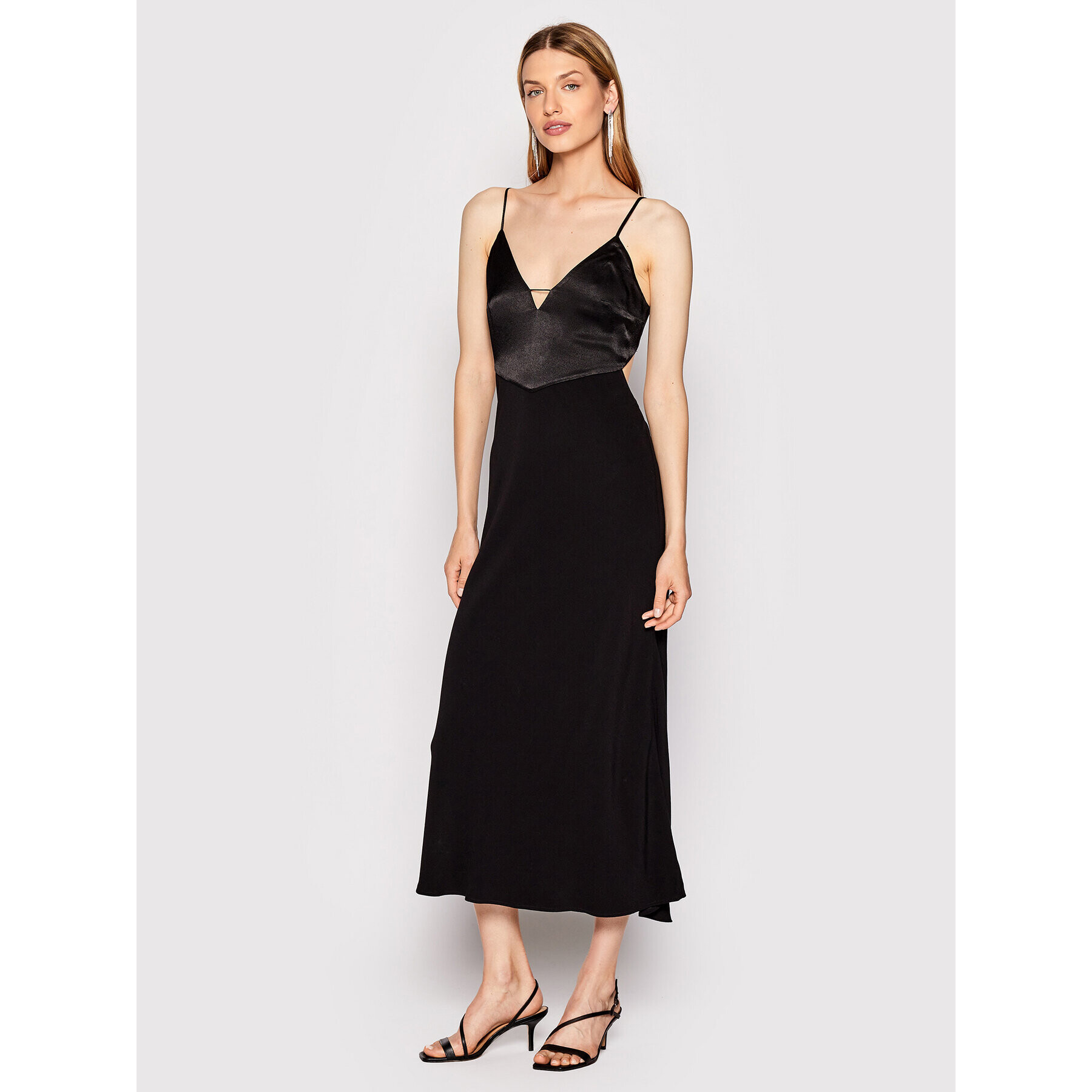 Ba&sh Коктейлна рокля Robe Ninon 1H22NINO Черен Regular Fit - Pepit.bg
