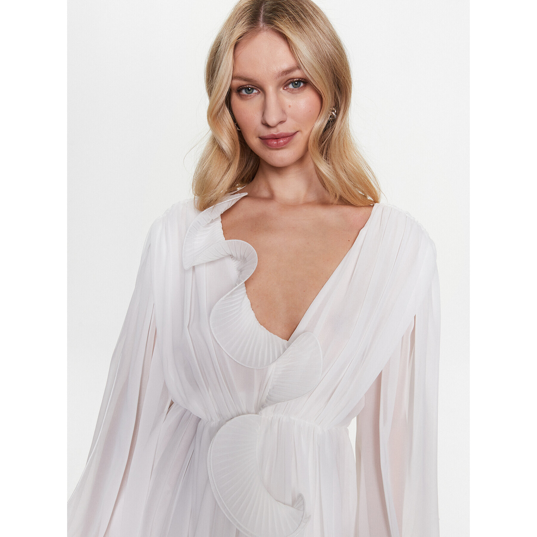 Babylon Коктейлна рокля S-MF0213 Бял Regular Fit - Pepit.bg