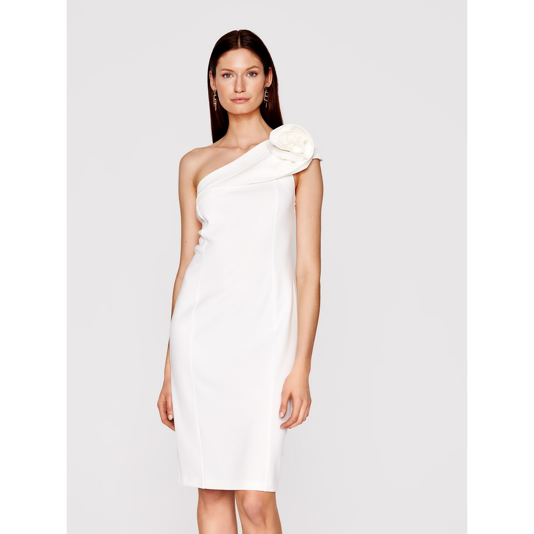 Babylon Коктейлна рокля N_MF5012 Бял Slim Fit - Pepit.bg
