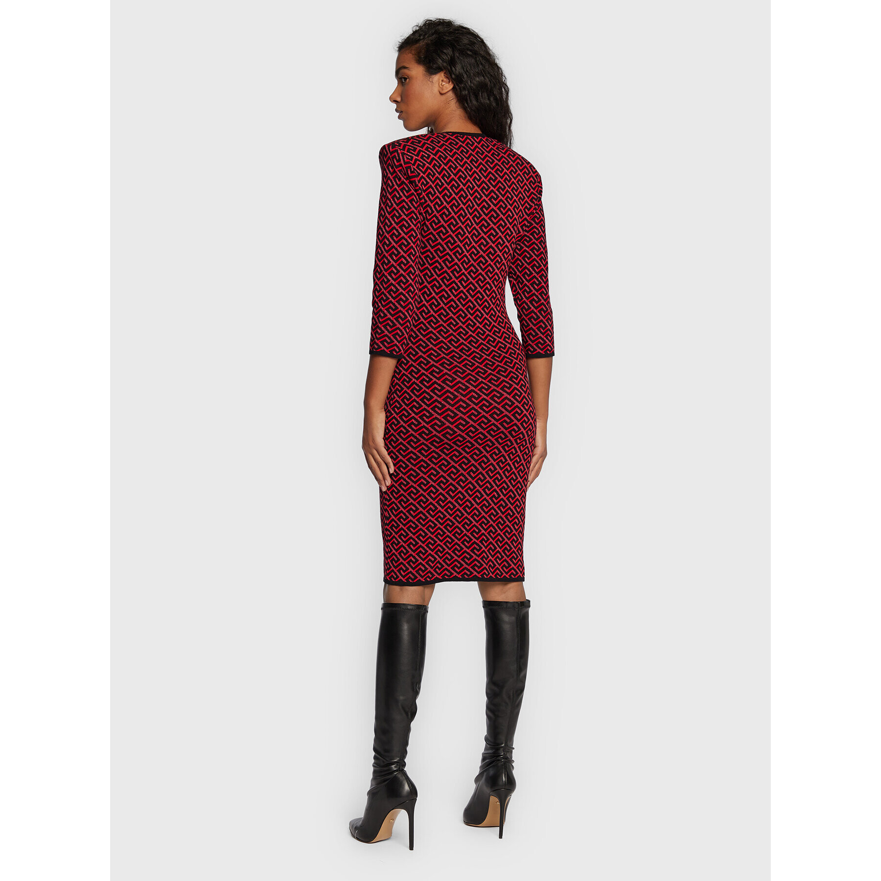 Babylon Плетена рокля R_S00899 Червен Slim Fit - Pepit.bg