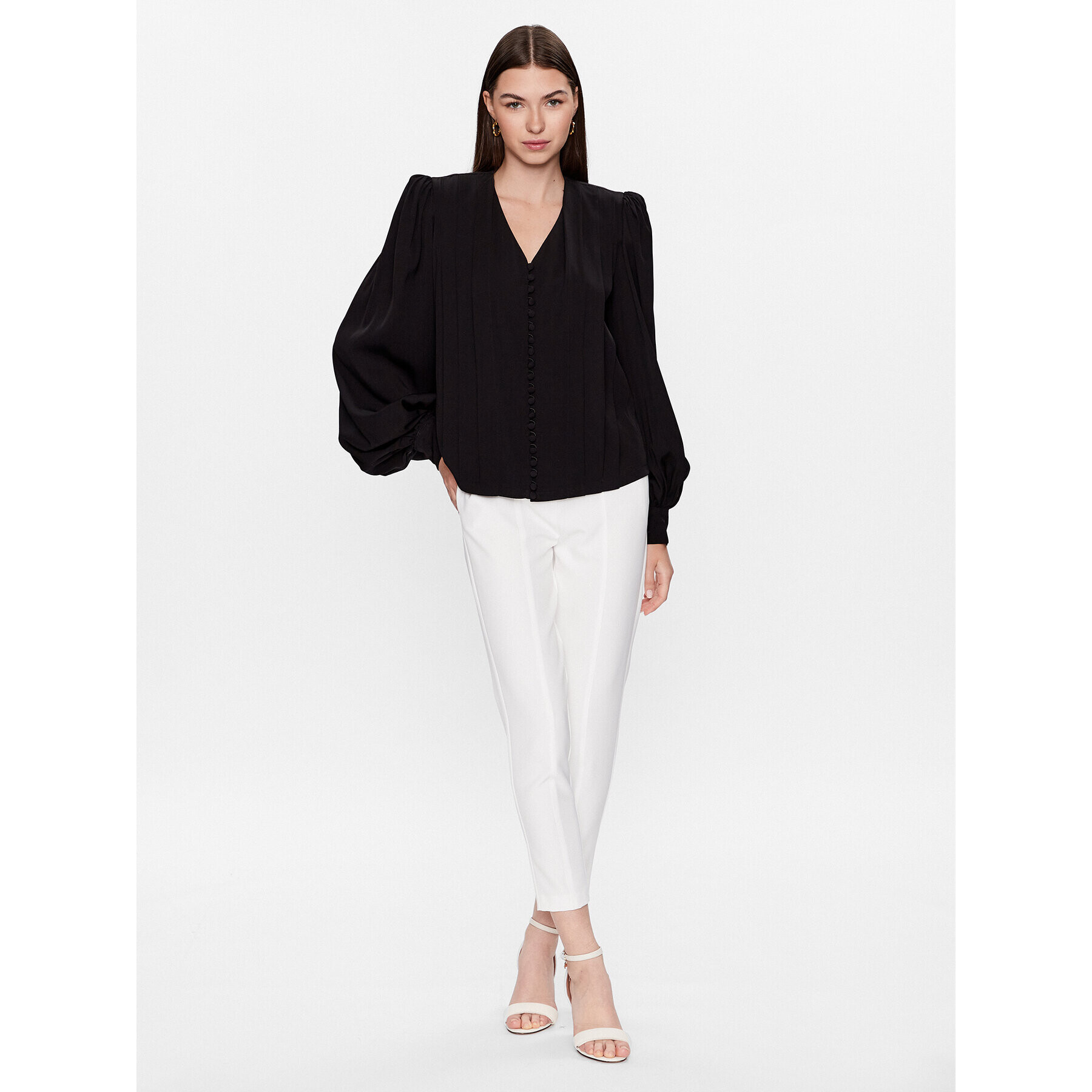 Babylon Текстилни панталони S_S00508 Бял Regular Fit - Pepit.bg