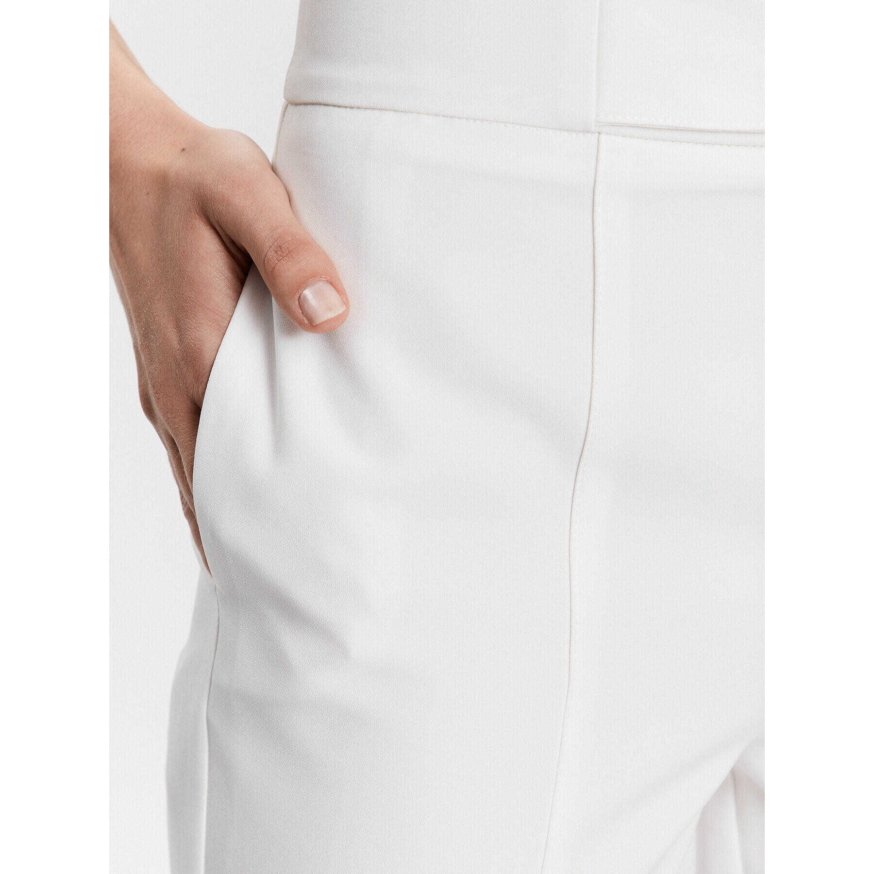 Babylon Текстилни панталони S_S00508 Бял Regular Fit - Pepit.bg