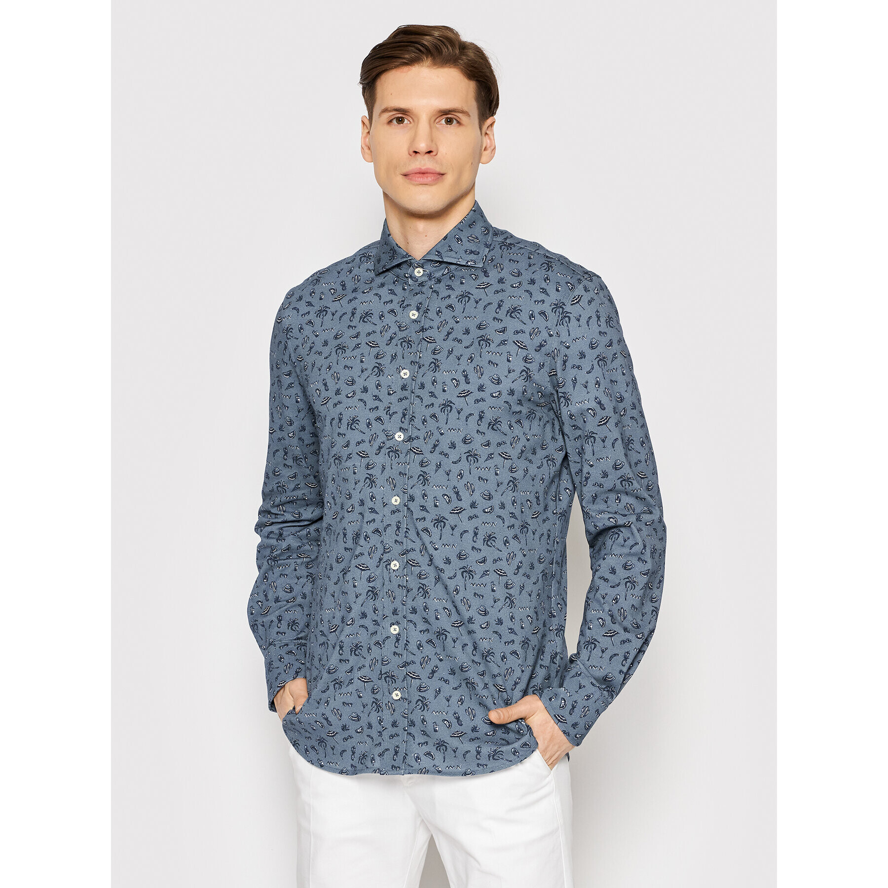 Baldessarini Риза B3 11012/000/3521 Син Regular Fit - Pepit.bg