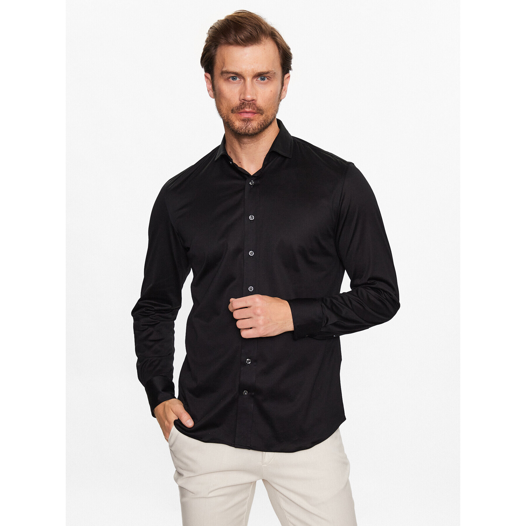 Baldessarini Риза B3 11012/000/4915 Черен Regular Fit - Pepit.bg