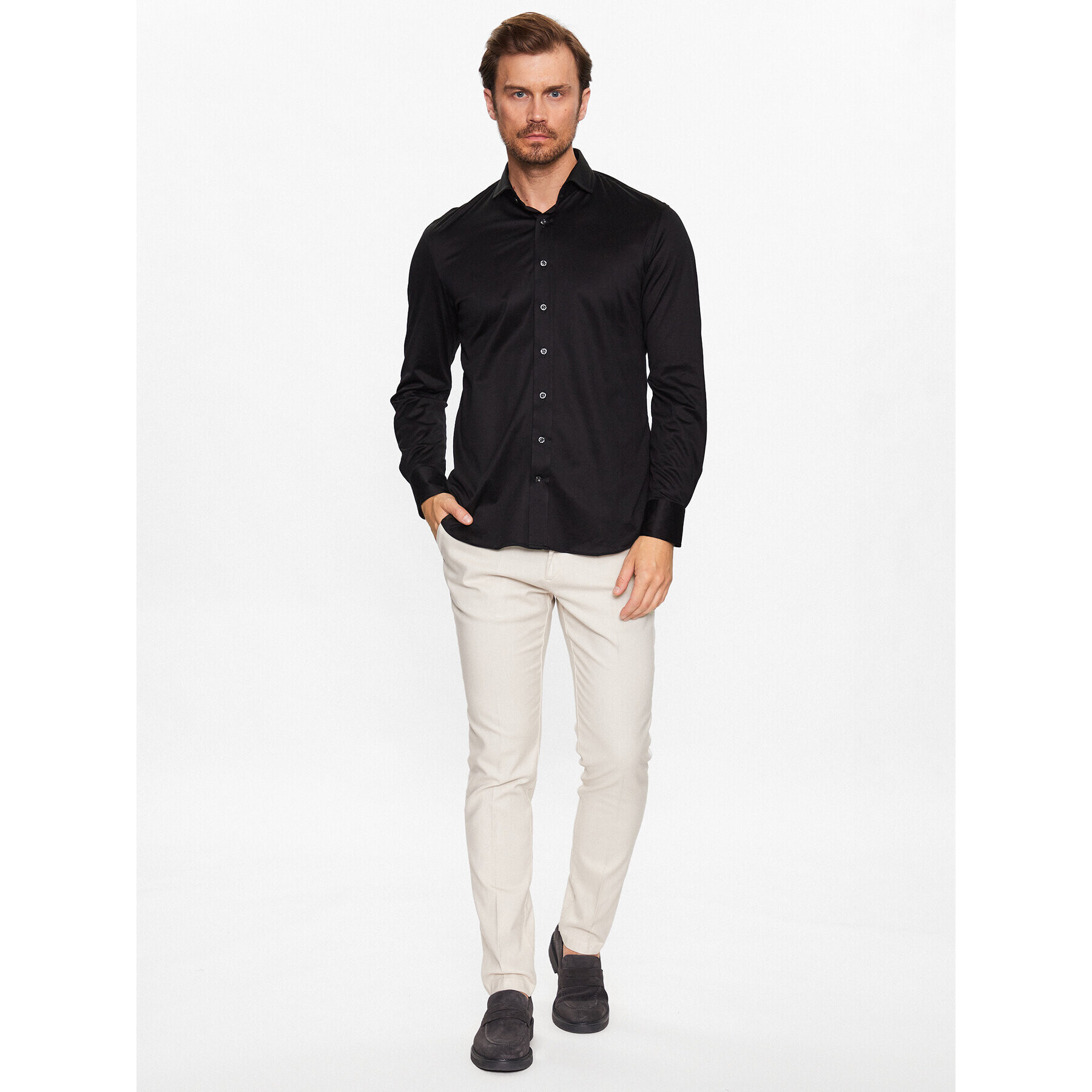 Baldessarini Риза B3 11012/000/4915 Черен Regular Fit - Pepit.bg