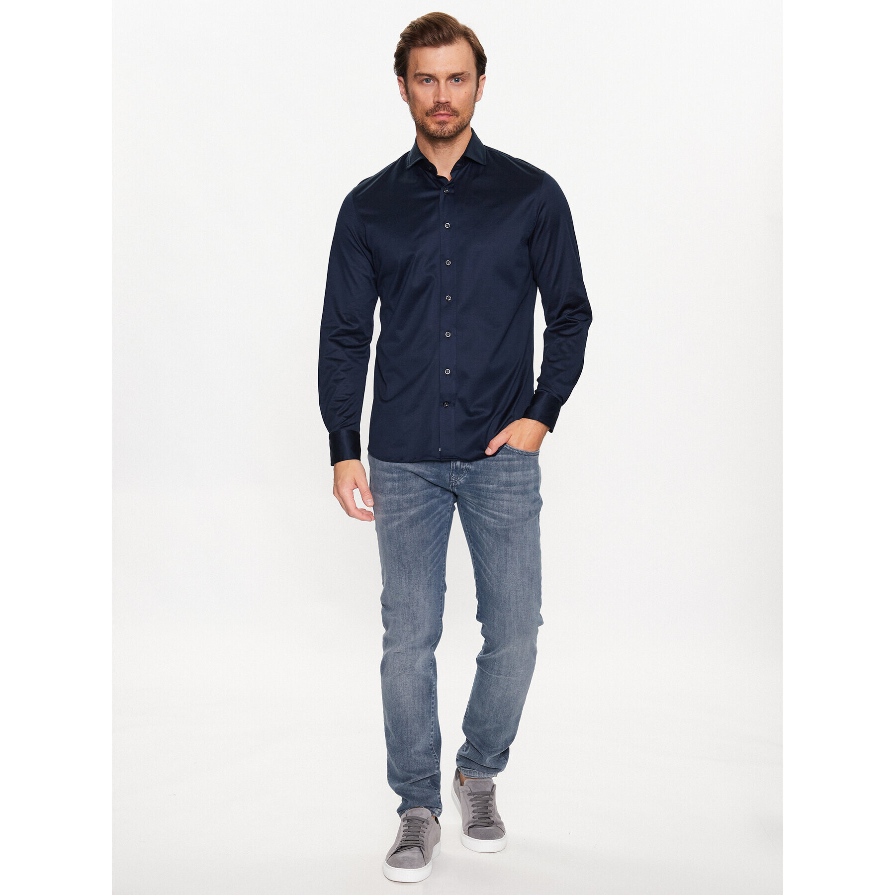 Baldessarini Риза B3 11012/000/4915 Тъмносин Regular Fit - Pepit.bg