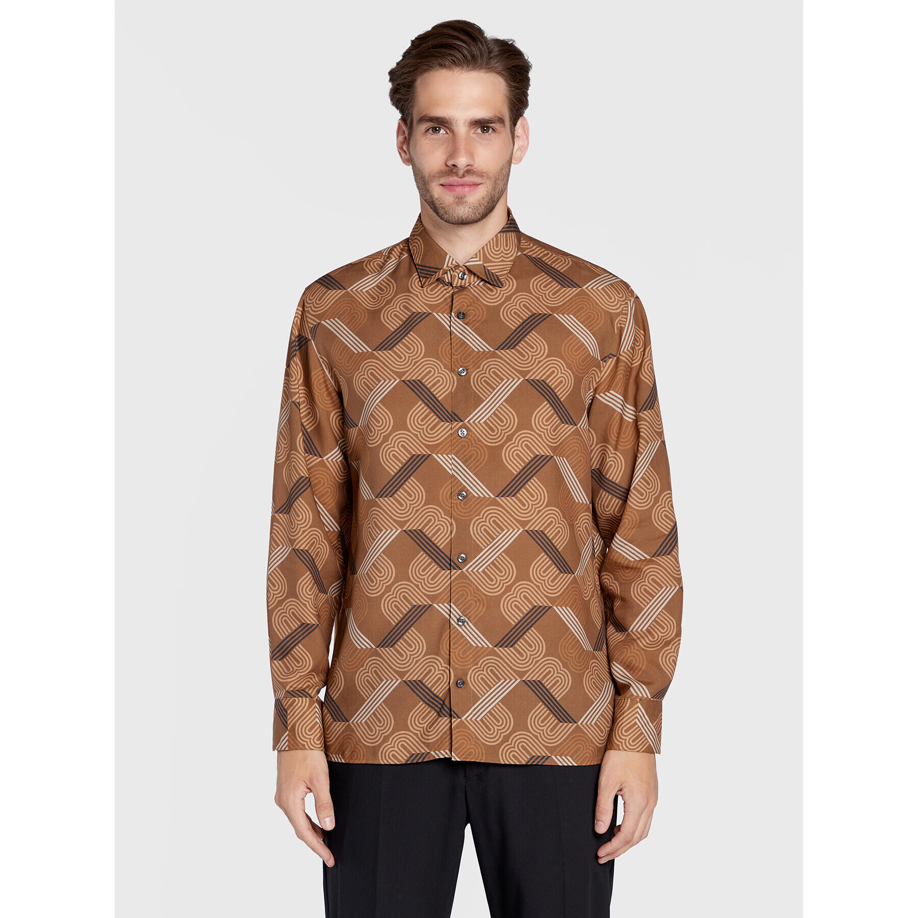 Baldessarini Риза B3 56011/000/3070 Кафяв Regular Fit - Pepit.bg