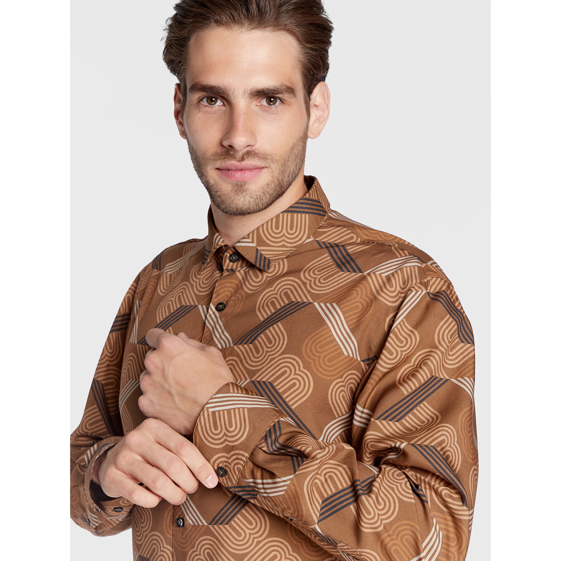 Baldessarini Риза B3 56011/000/3070 Кафяв Regular Fit - Pepit.bg