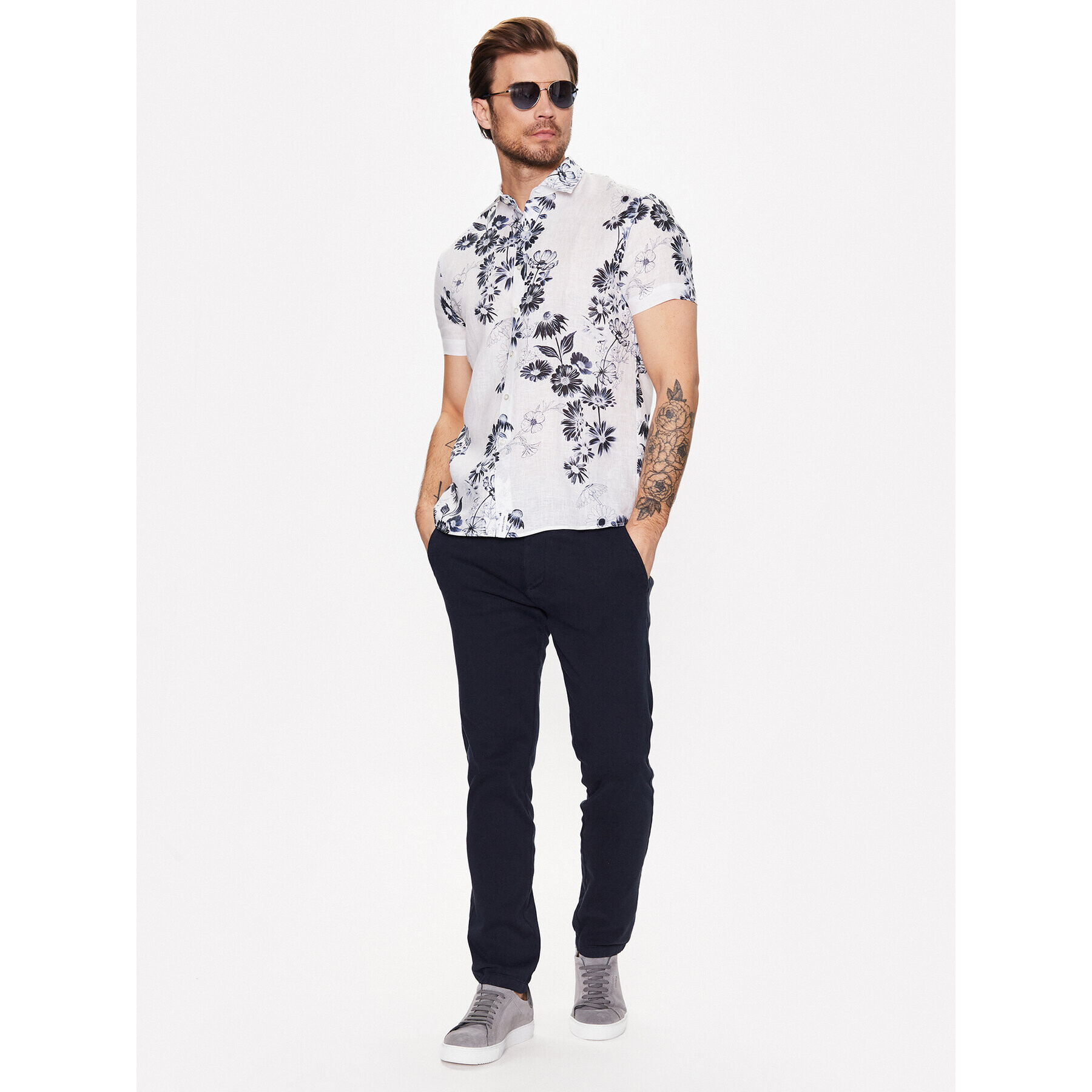 Baldessarini Риза B3 76006/00/3119 Бял Regular Fit - Pepit.bg