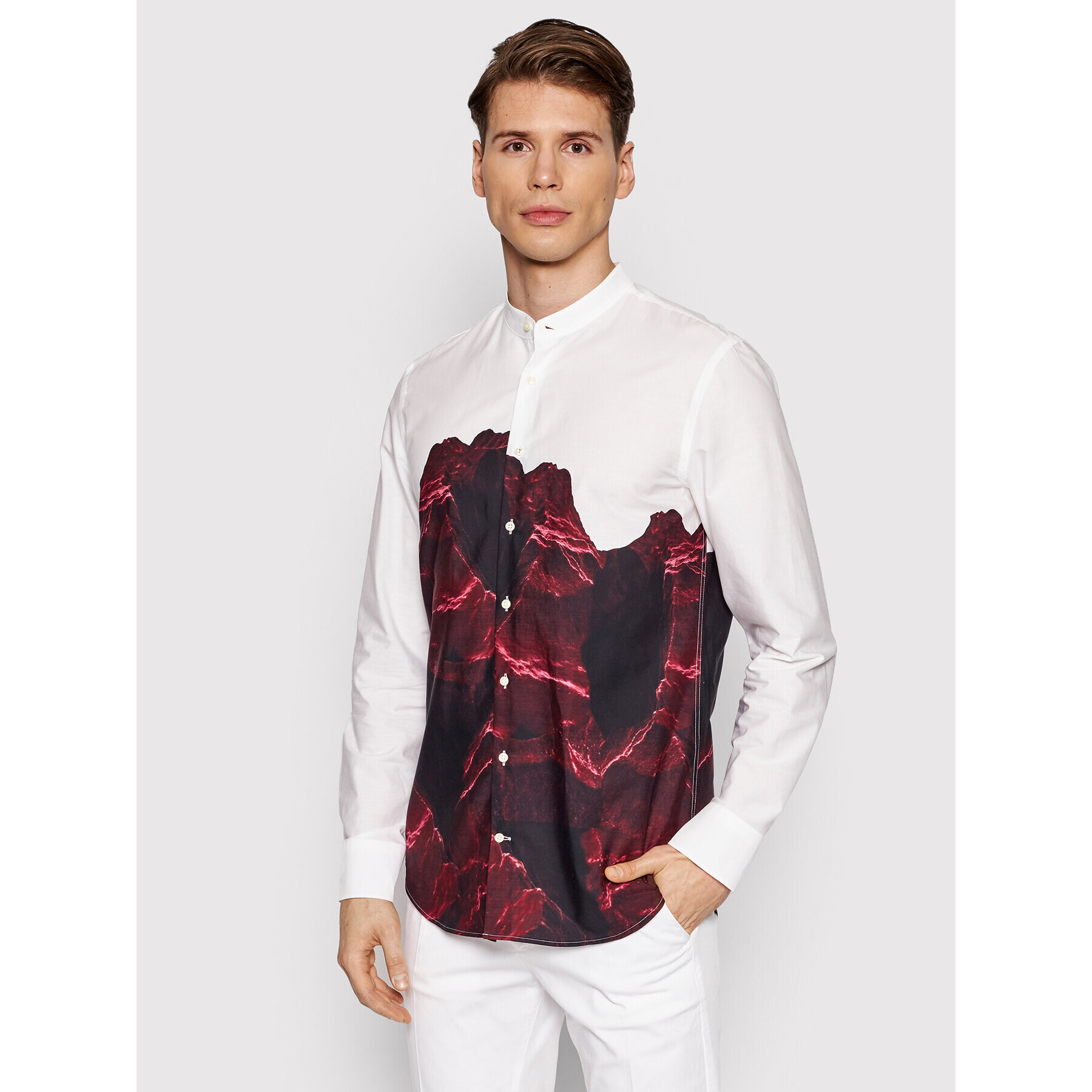 Baldessarini Риза Granpa B3 10002/000/3042 Бял Tailored Fit - Pepit.bg