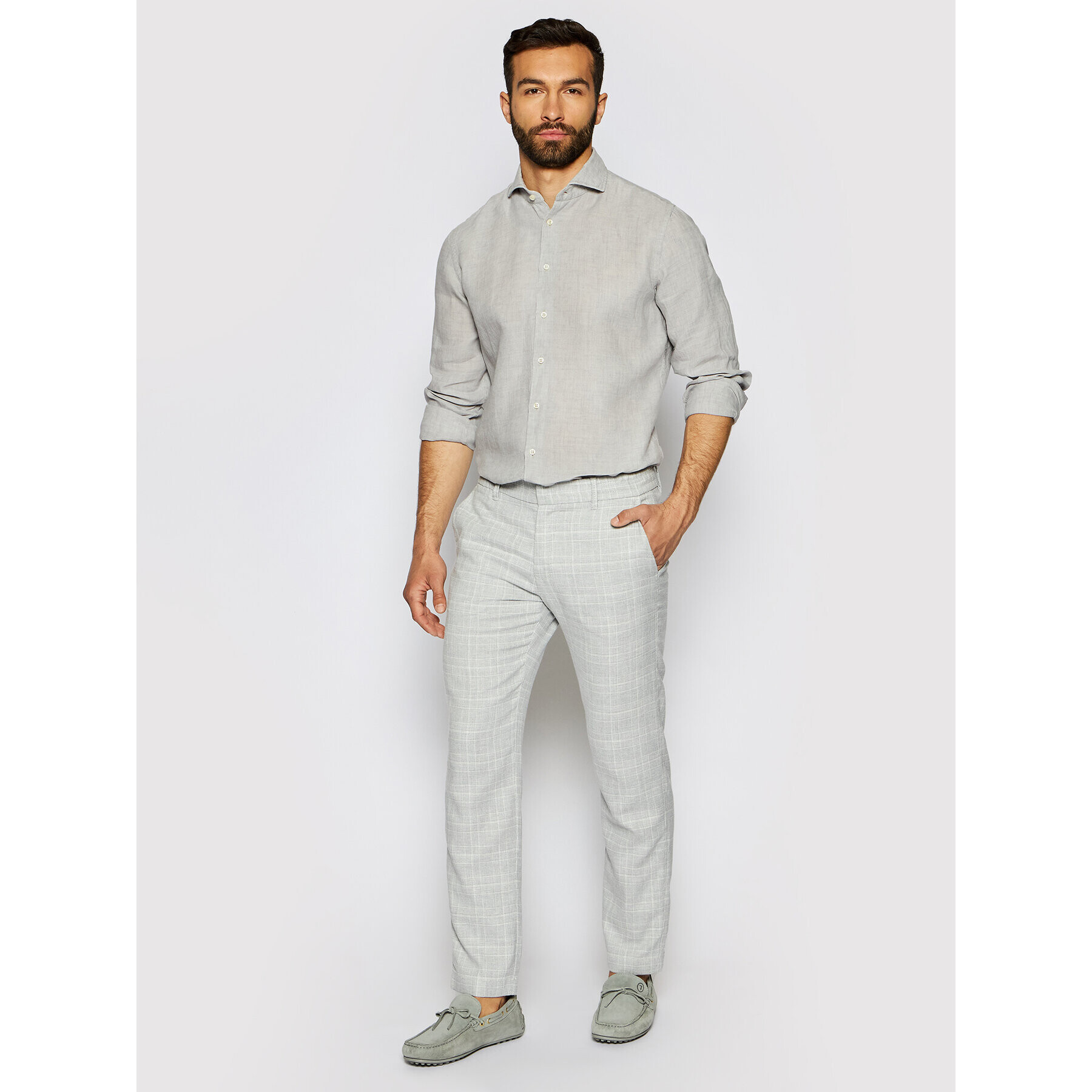 Baldessarini Риза Henry B3 10000/000/3030 Сив Tailored Fit - Pepit.bg