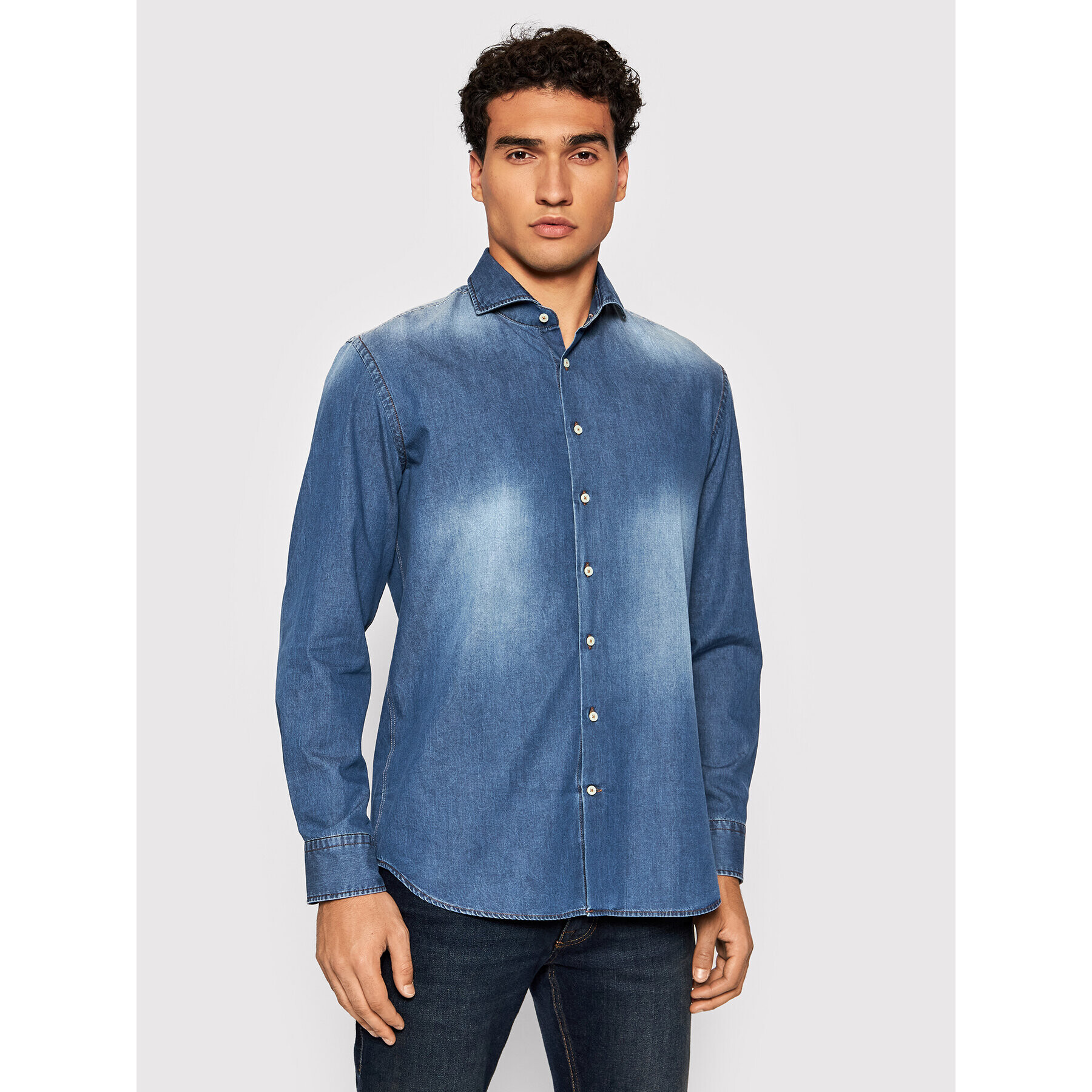 Baldessarini Риза Henry B3 10000/000/3038 Син Tailored Fit - Pepit.bg