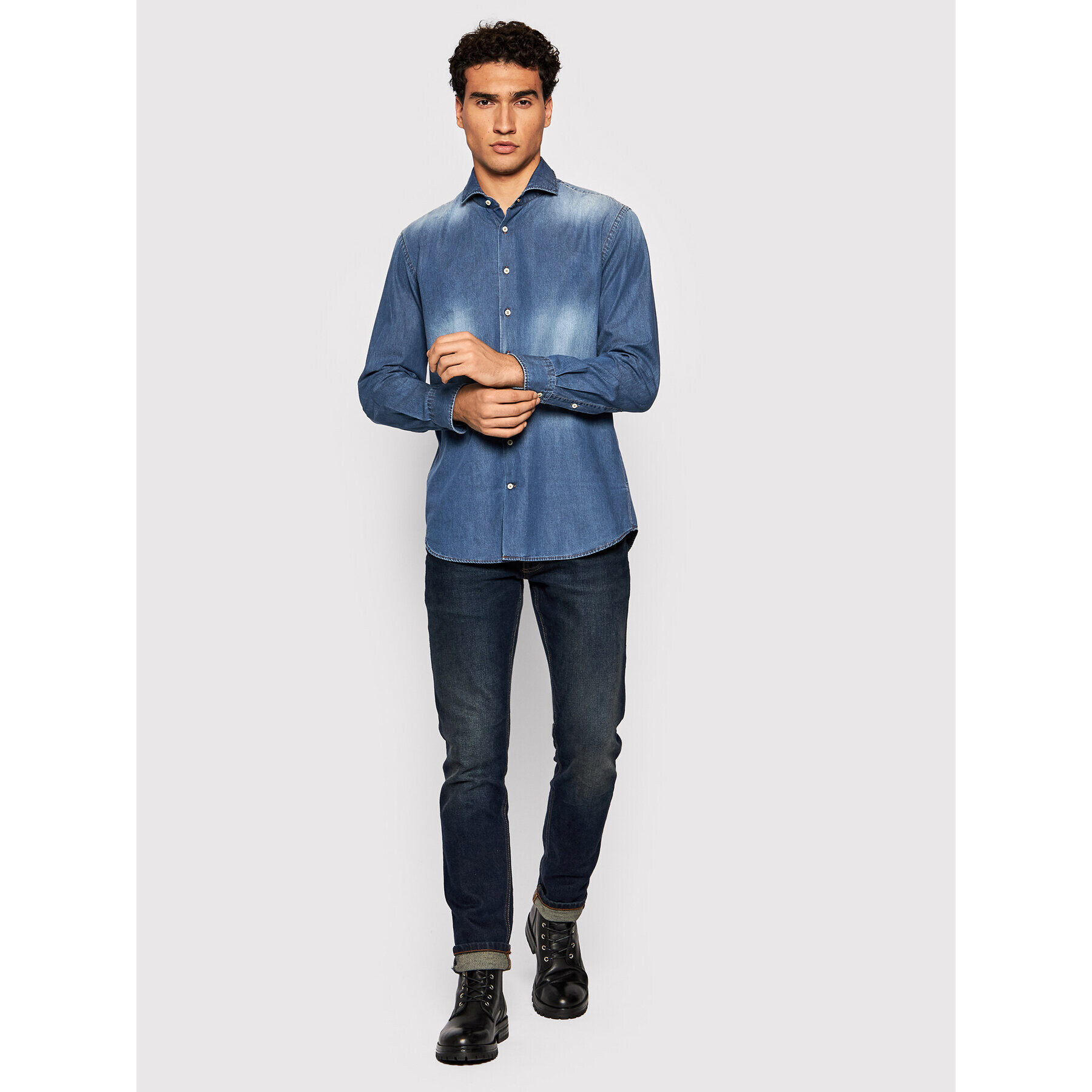 Baldessarini Риза Henry B3 10000/000/3038 Син Tailored Fit - Pepit.bg