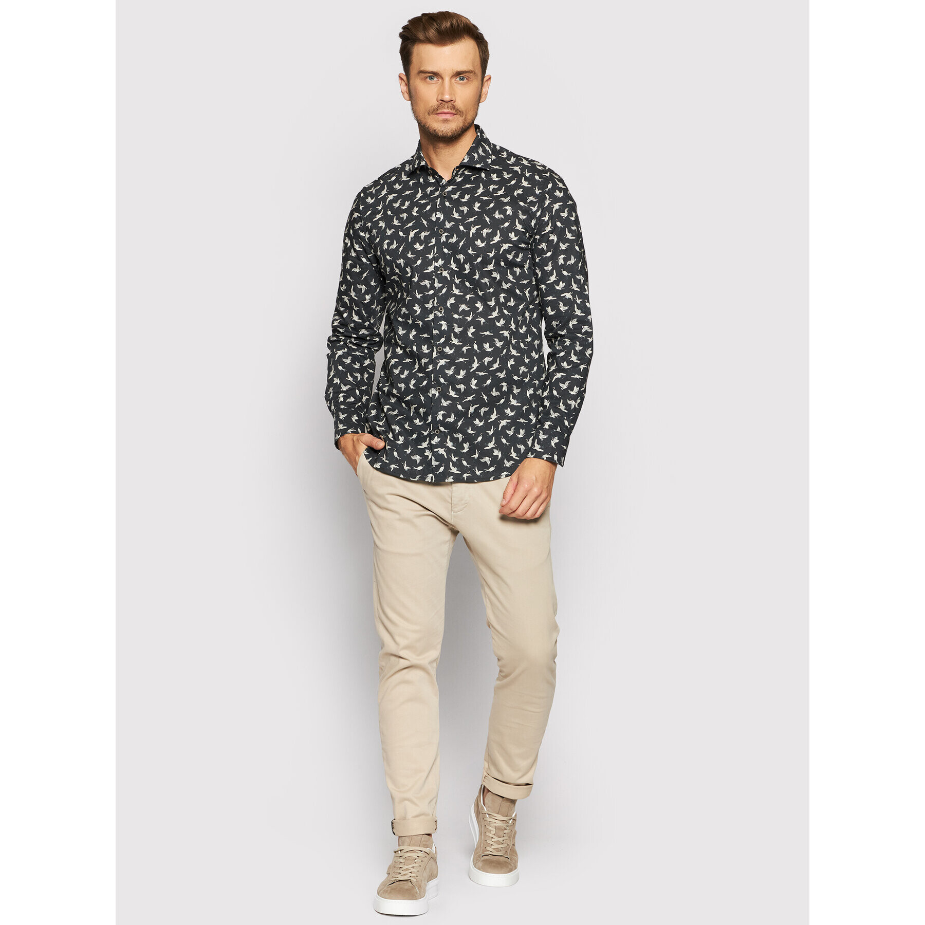 Baldessarini Риза Keith B3 10008/000/3043 Черен Tailored Fit - Pepit.bg