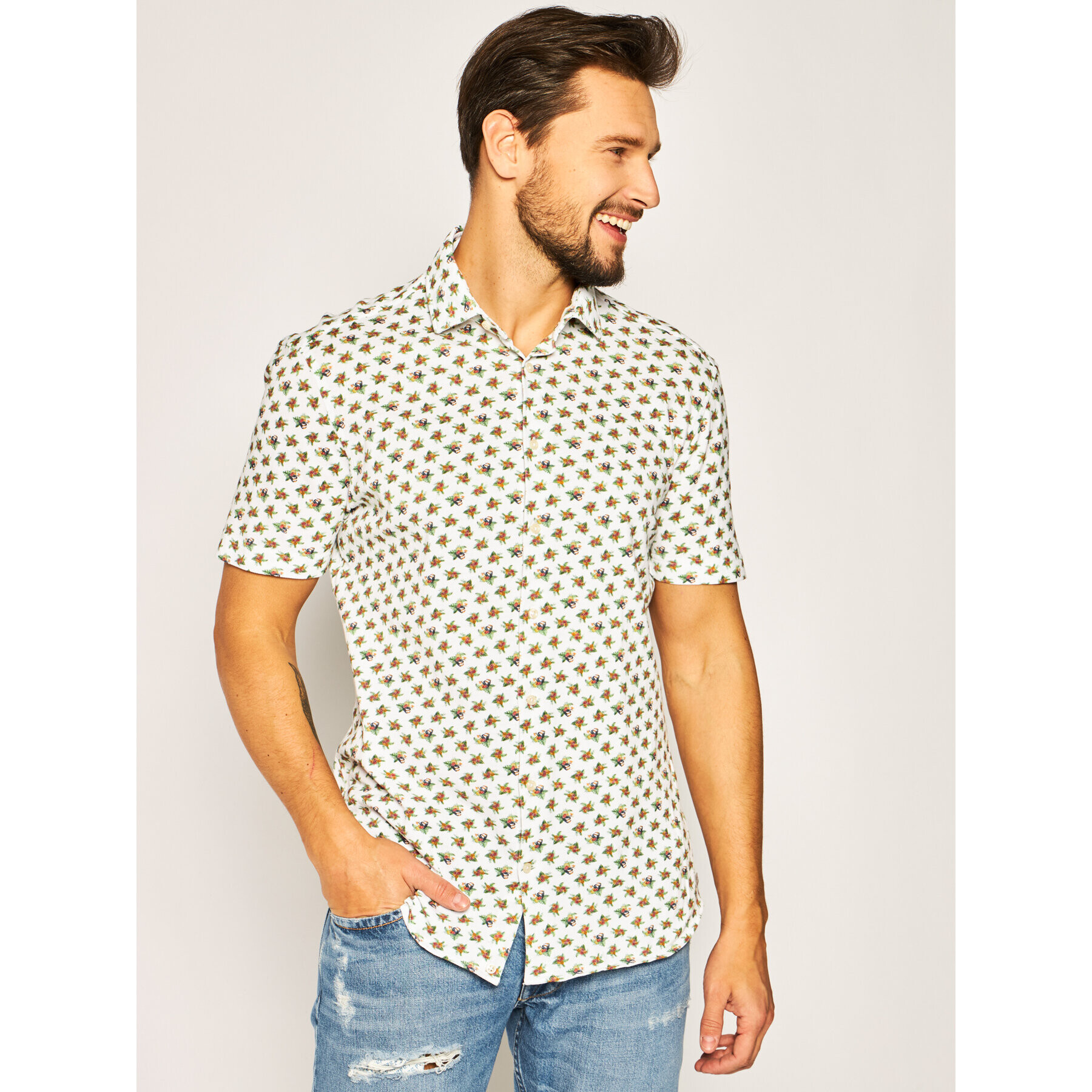 Baldessarini Риза Keith M 42237/000/40017 Бял Tailored Fit - Pepit.bg