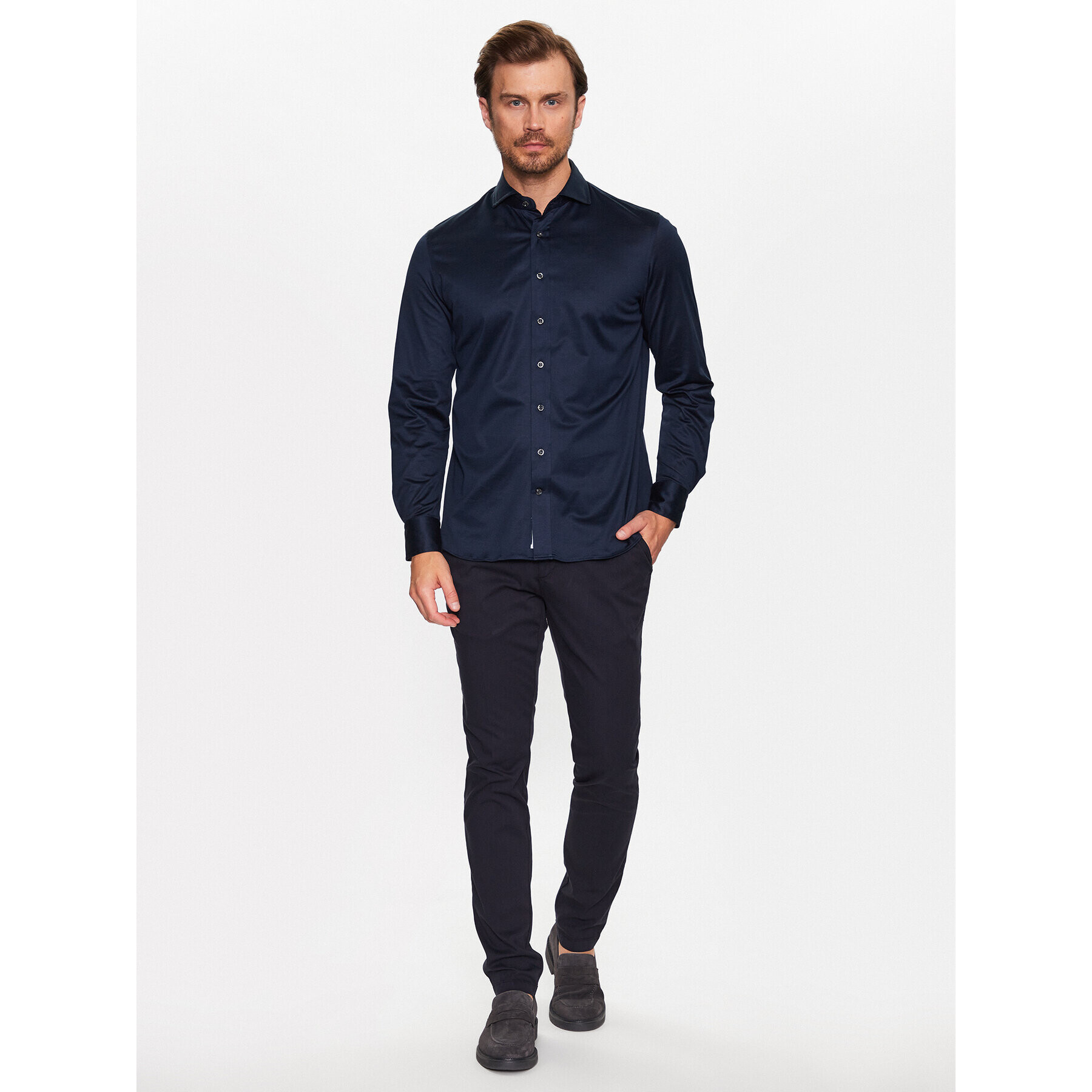 Baldessarini Текстилни панталони B1 16836/000/2424gra Тъмносин Slim Fit - Pepit.bg