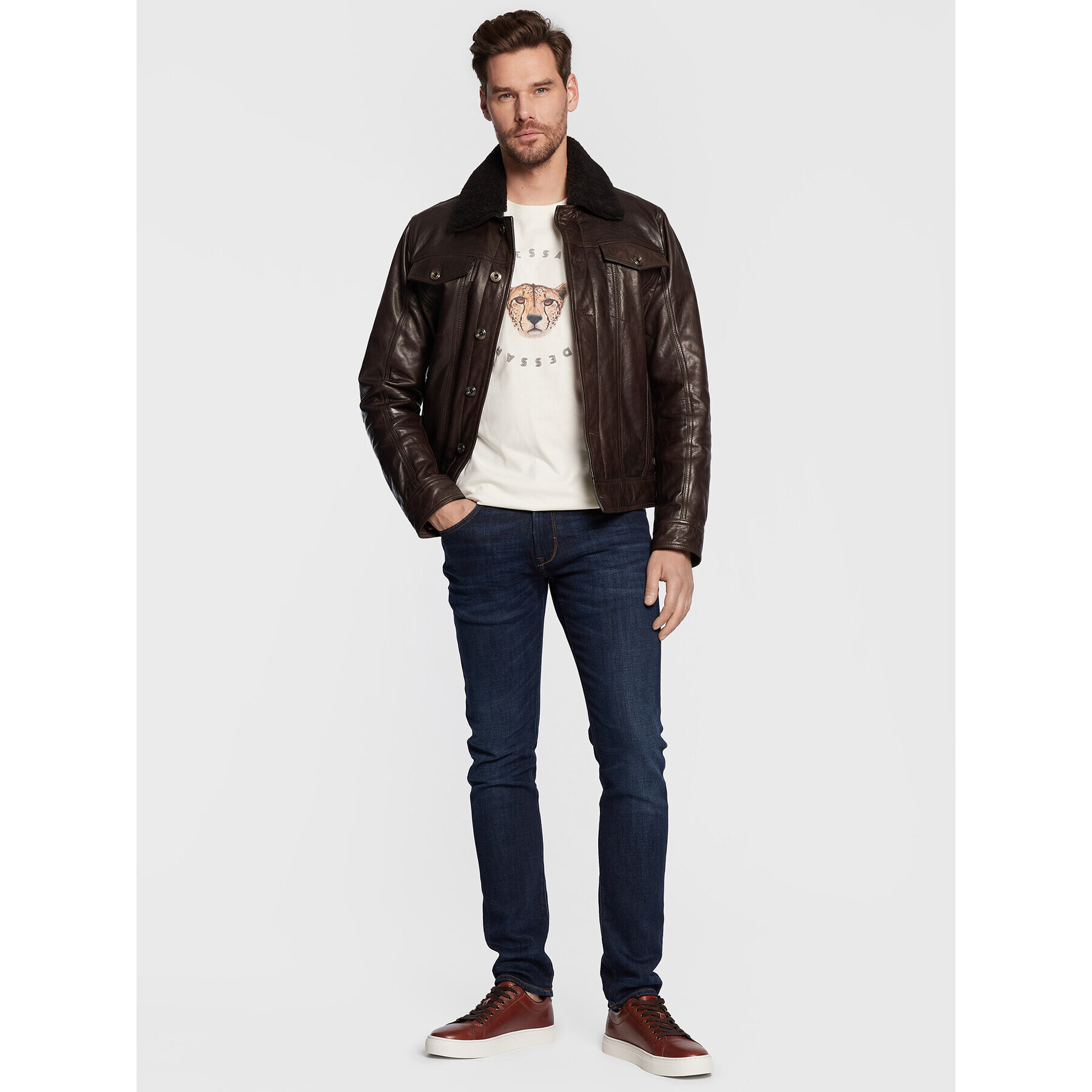 Baldessarini Тишърт Tomek B4 20042/000/5081 Бял Modern Fit - Pepit.bg