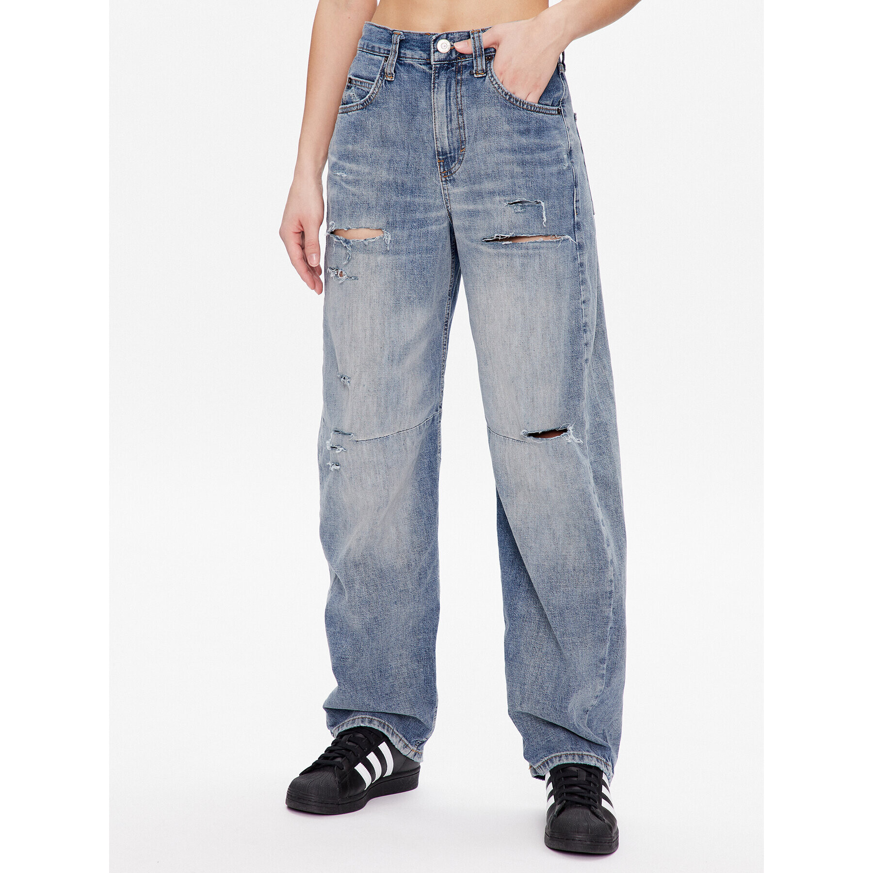 BDG Urban Outfitters Дънки BDG LOGAN CINCH RIPPED 76473453 Тъмносин Relaxed Fit - Pepit.bg