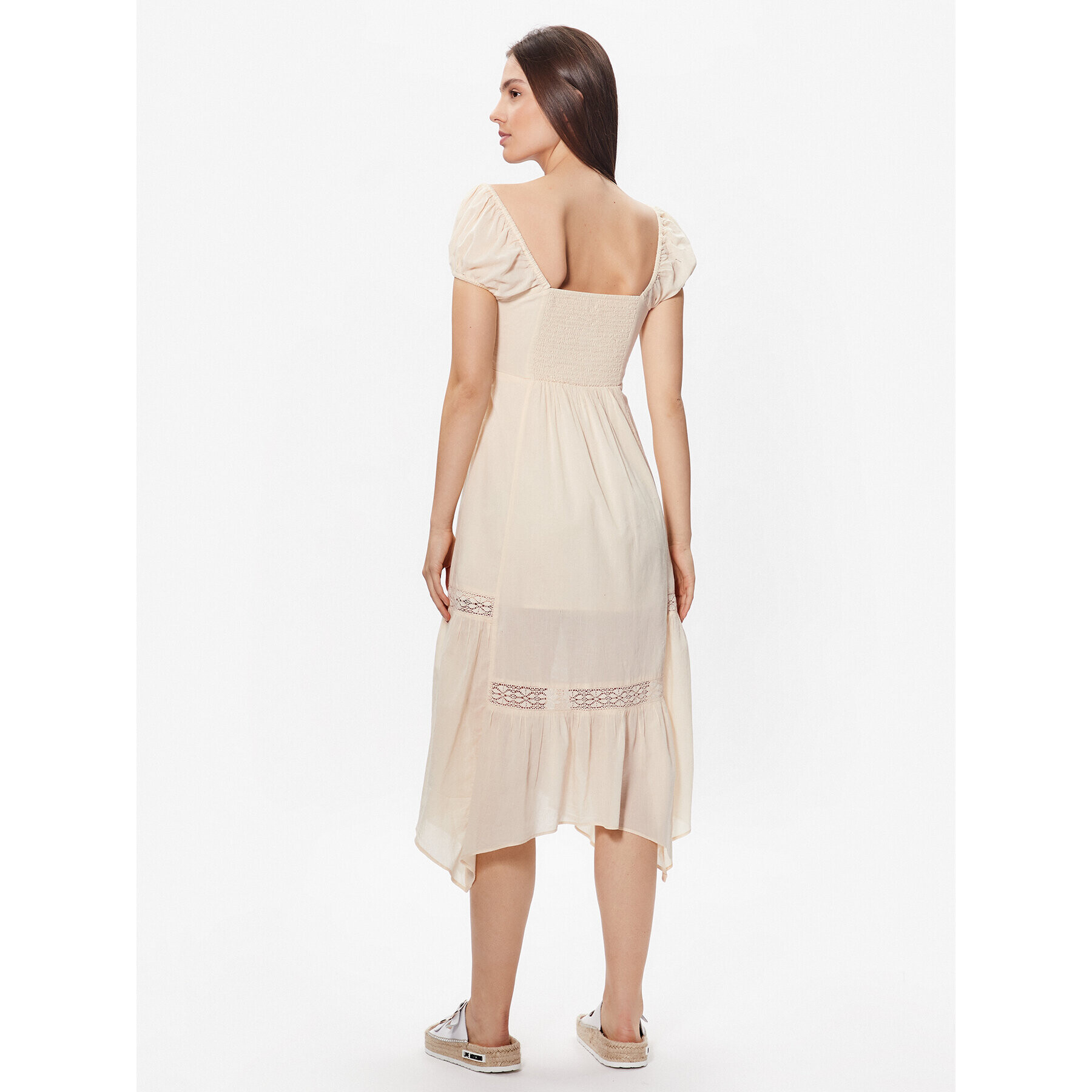 BDG Urban Outfitters Лятна рокля BDG CARMEN BOHEMIA MIDI 76476704 Екрю Basic Fit - Pepit.bg