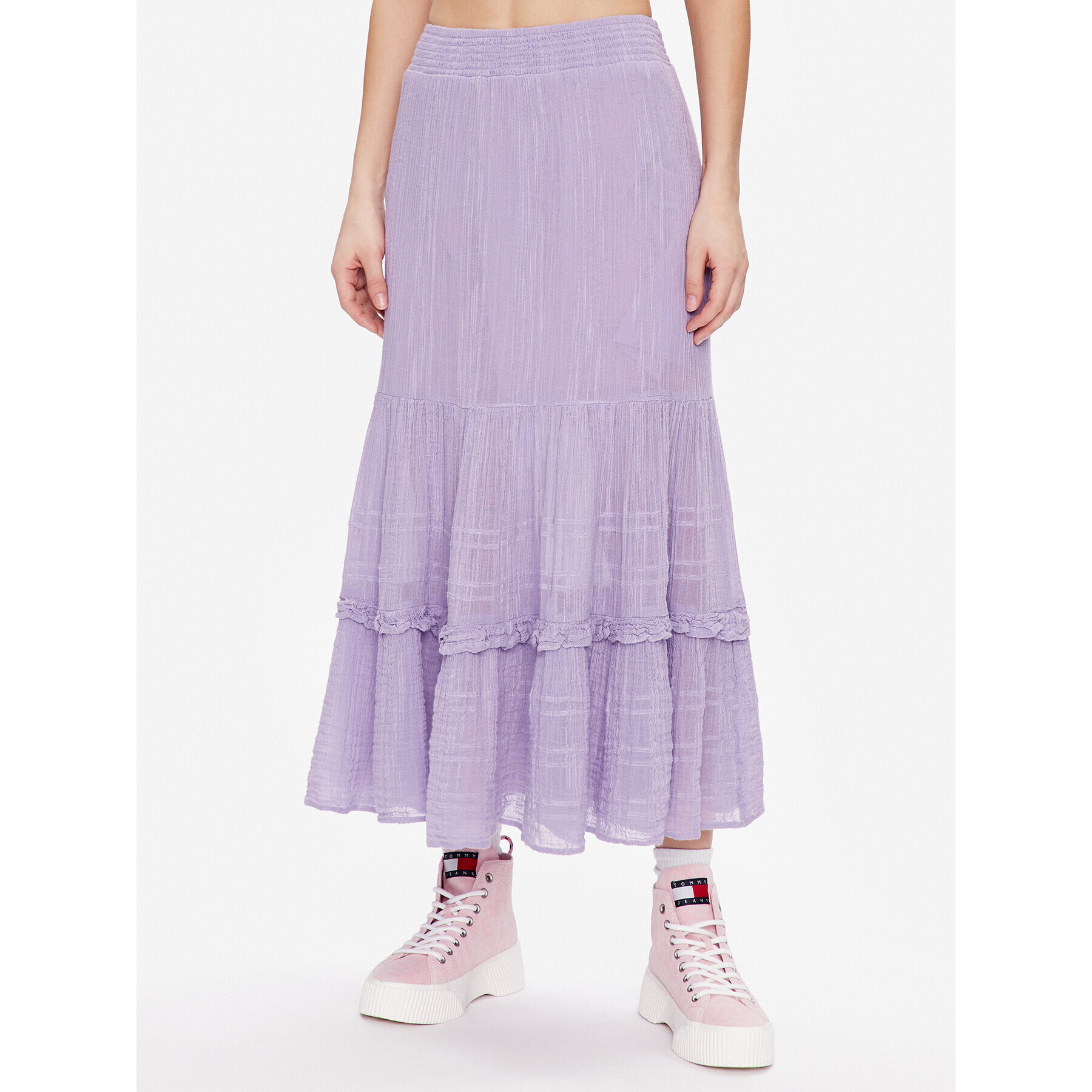 BDG Urban Outfitters Макси пола BDG LILAC LINEN SKIRT 76472034 Виолетов Loose Fit - Pepit.bg