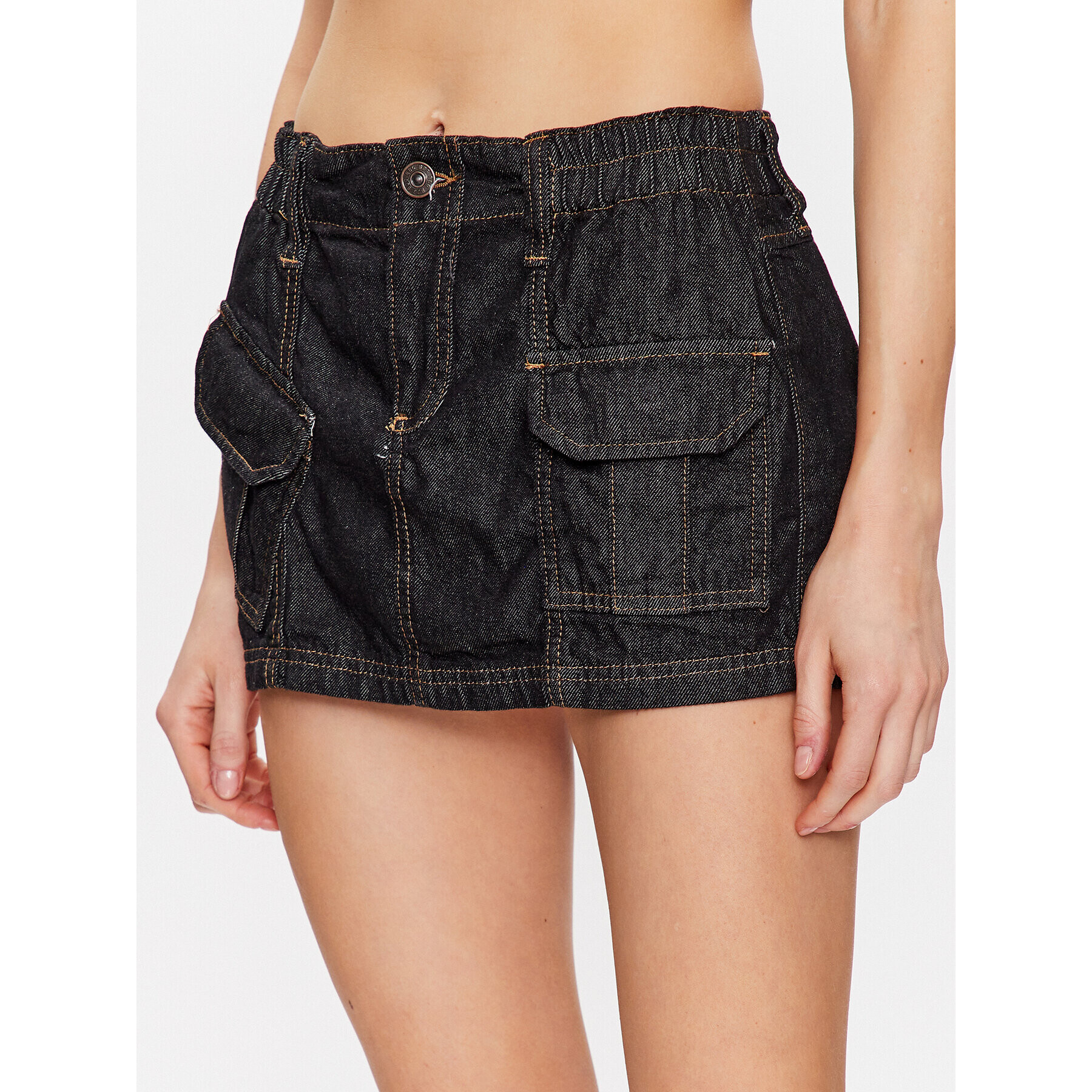 BDG Urban Outfitters Мини пола BDG Y2K DENIM SKIRT RAW 76471937 Тъмносин Feminine Fit - Pepit.bg