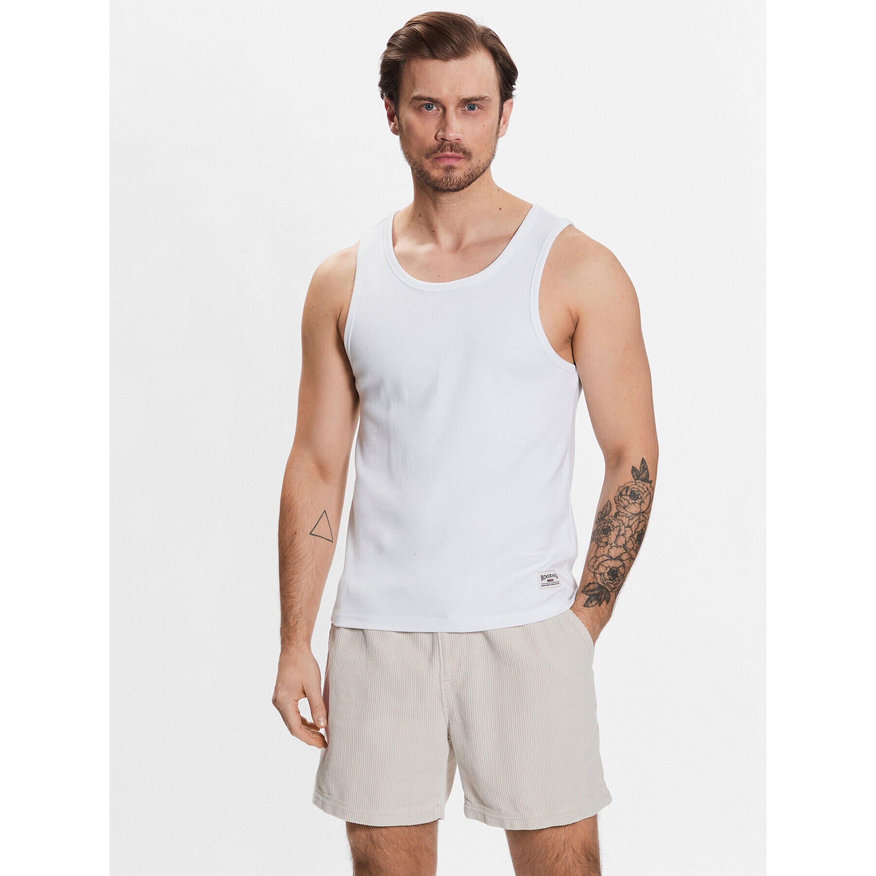 BDG Urban Outfitters Мъжки топ BDG BADGE VEST 76520659 Бял Classic Fit - Pepit.bg