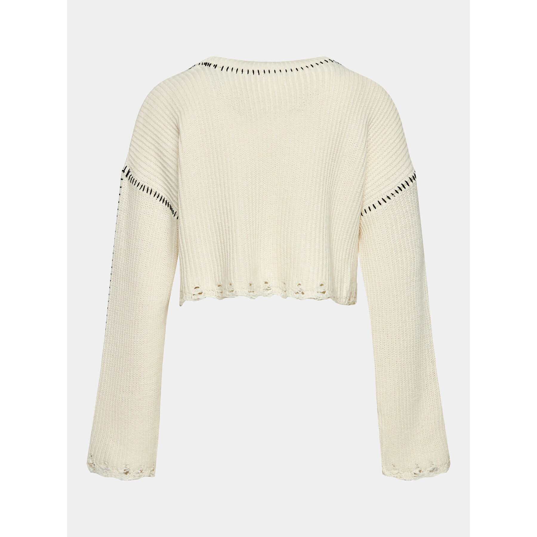 BDG Urban Outfitters Пуловер Cropped Stitch Jumper 77097772 Екрю Cropped Fit - Pepit.bg