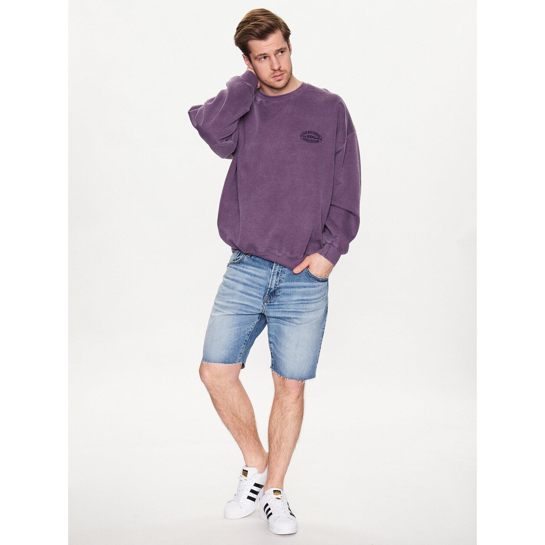 BDG Urban Outfitters Суитшърт 76520113 Виолетов Loose Fit - Pepit.bg