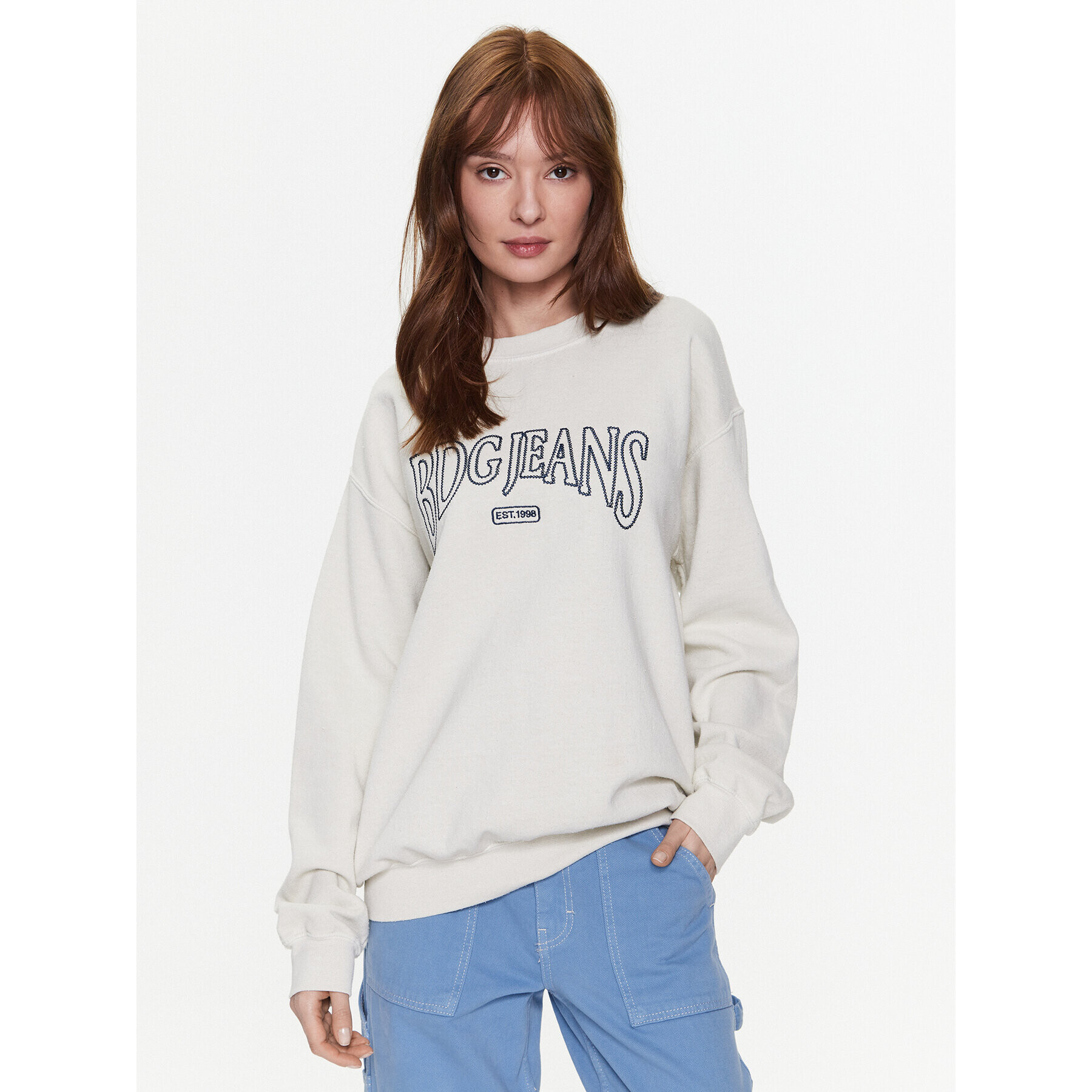 BDG Urban Outfitters Суитшърт BDG EMBROIDERED SWEAT 76470806 Бежов Oversize - Pepit.bg