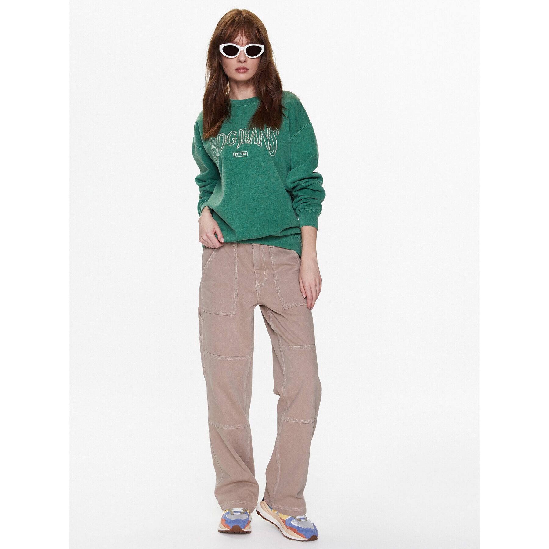 BDG Urban Outfitters Суитшърт BDG EMBROIDERED SWEAT 76470806 Зелен Oversize - Pepit.bg