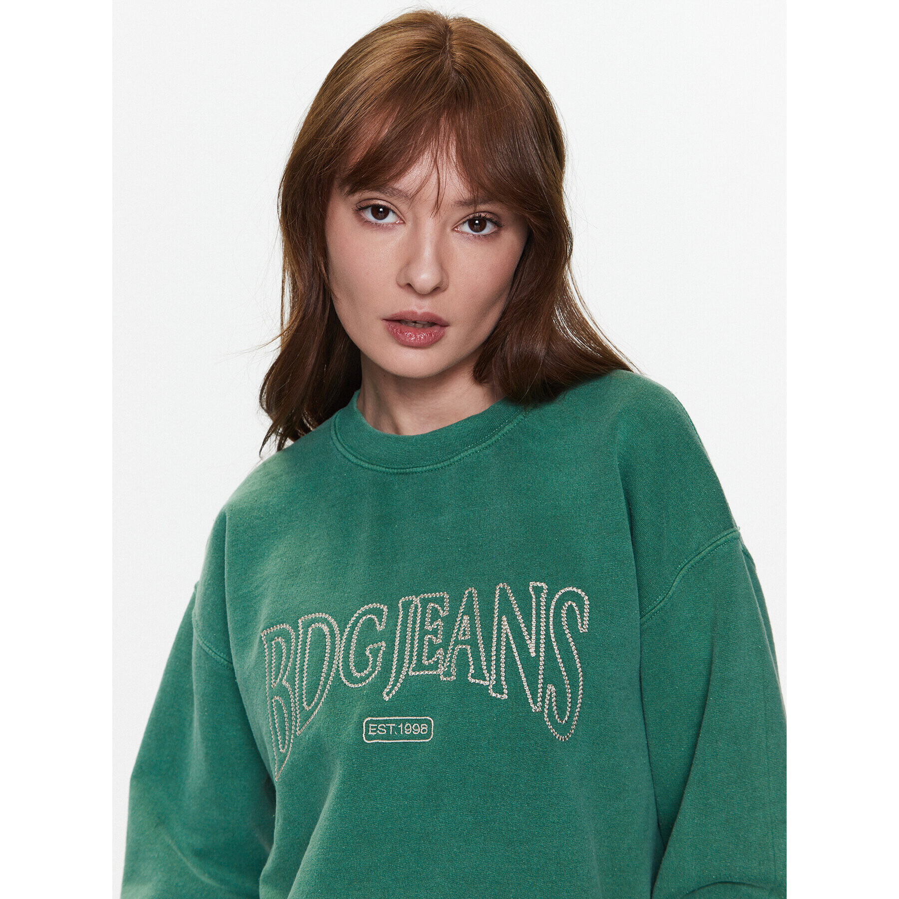 BDG Urban Outfitters Суитшърт BDG EMBROIDERED SWEAT 76470806 Зелен Oversize - Pepit.bg