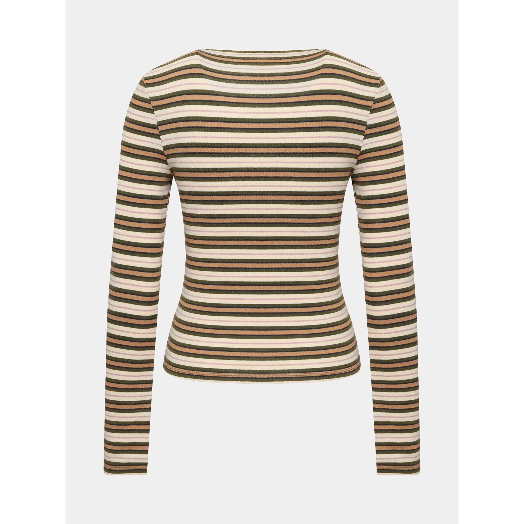 BDG Urban Outfitters Суитшърт Striped Crew Neck Ls 77096915 Бежов Slim Fit - Pepit.bg