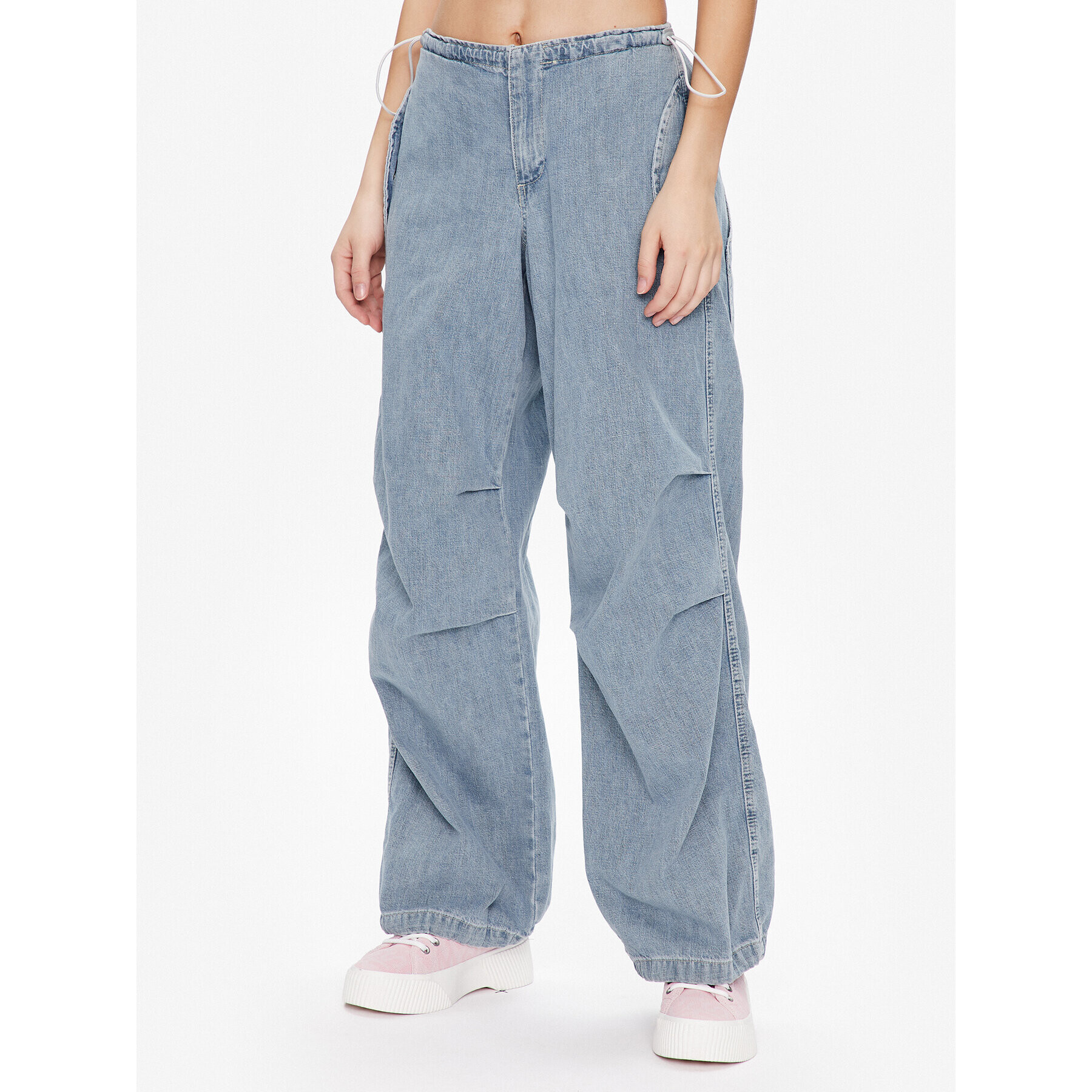 BDG Urban Outfitters Текстилни панталони BDG BAGGY CARGO BLEACH 76473677 Тъмносин Relaxed Fit - Pepit.bg